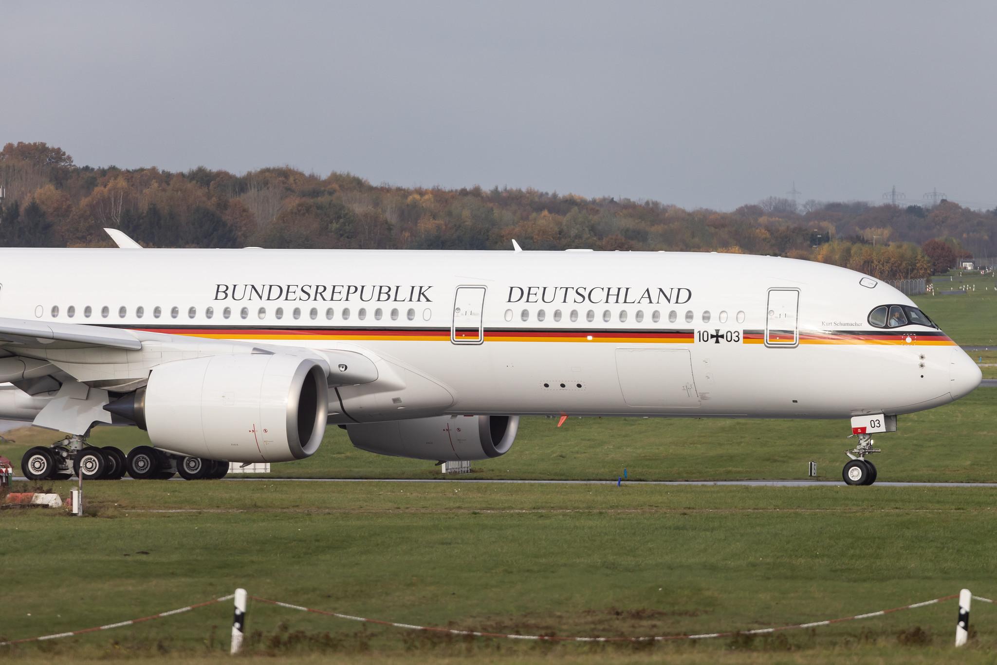 Hamburg Airport: Hamburg Airport: German Air Force  (/ GAF) | Airbus A350-941 A359  | 10+03 | MSN 416