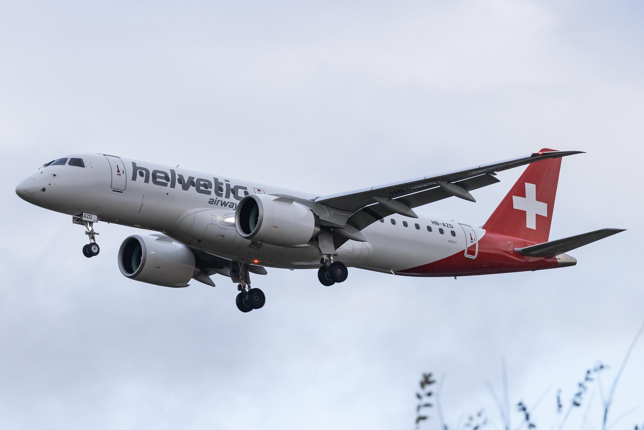 Hamburg Airport: Helvetic Airways (2L / OAW) |  Embraer E190-E2 E290 | HB-AZD | MSN 19020031