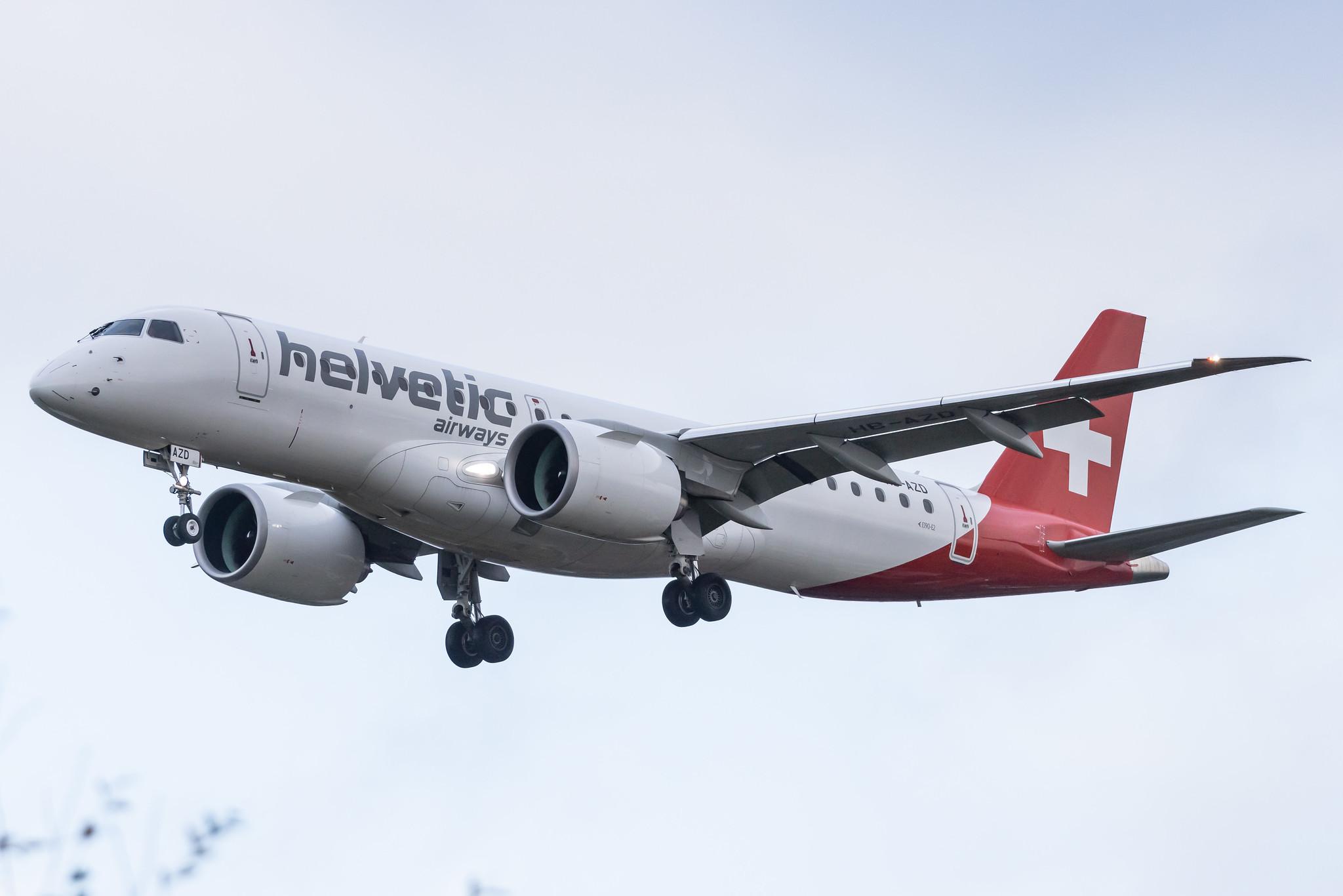 Hamburg Airport: Helvetic Airways (2L / OAW) |  Embraer E190-E2 E290 | HB-AZD | MSN 19020031