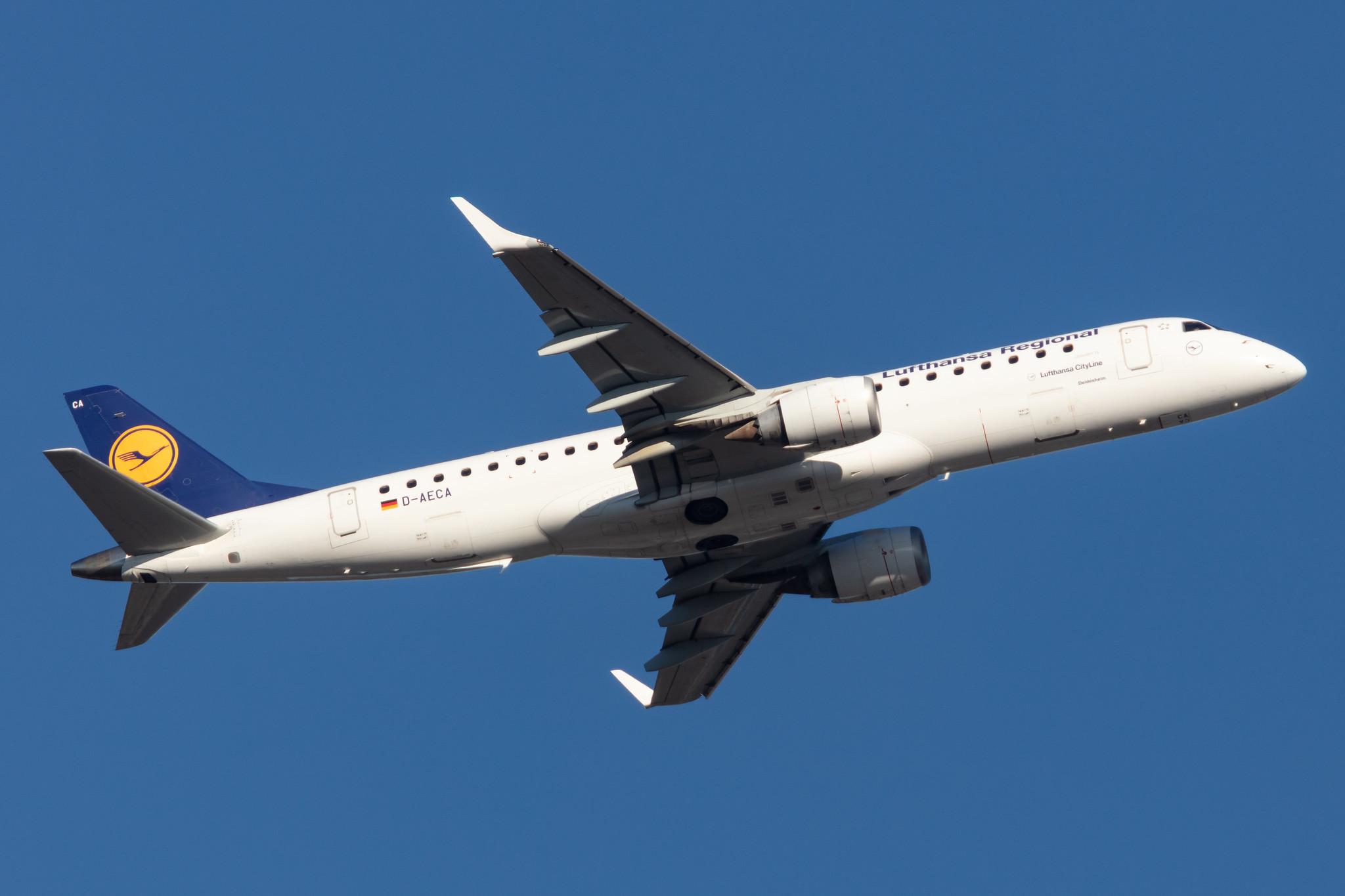 Frankfurt Airport: Lufthansa (LH / DLH) | Operator: Lufthansa CityLine |  Embraer E190LR E190 | D-AECA | MSN 19000327