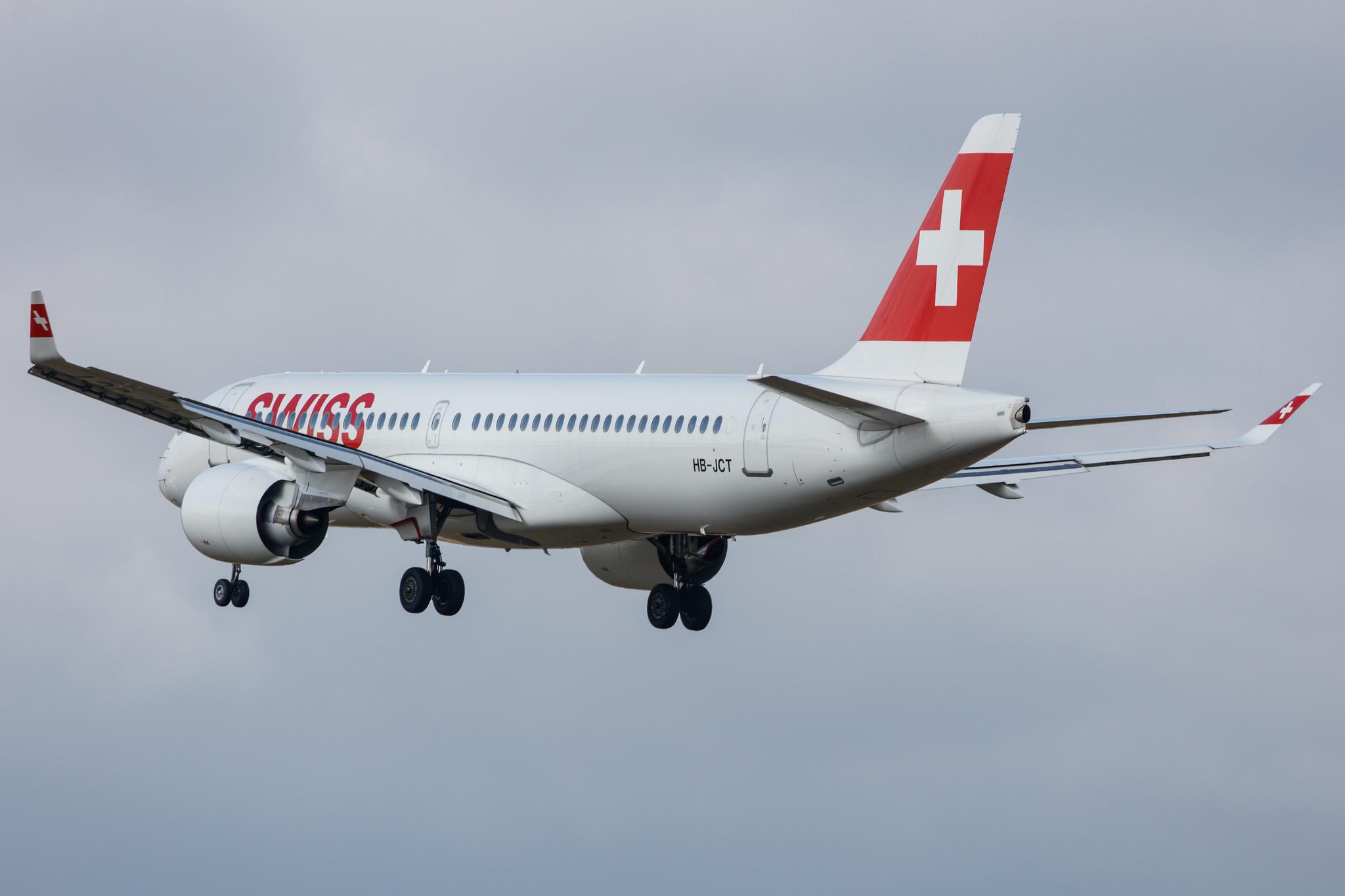 Hamburg Airport: Swiss (LX / SWR) |  Airbus A220-300 BCS3 | HB-JCT | MSN 55046