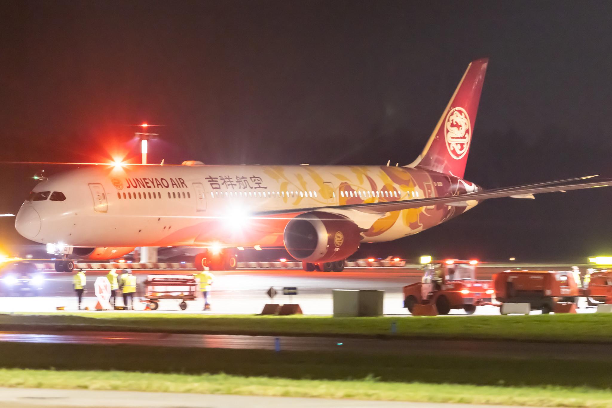 Hamburg Airport: Juneyao Air (HO / DKH) |  Livery: Colourful Petals Livery |  Boeing 787-9 Dreamliner B789 | B-20D1 | MSN 64316