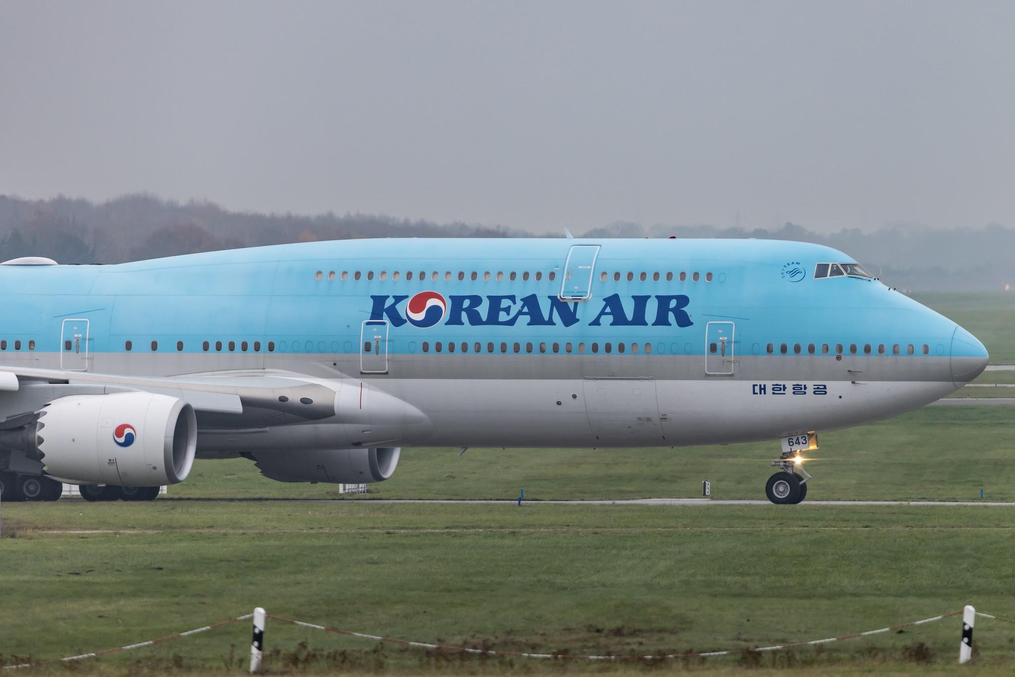 Hamburg Airport: Korean Air (KE / KAL) |  Boeing 747-8B5 B748 | HL7643 | MSN 60410