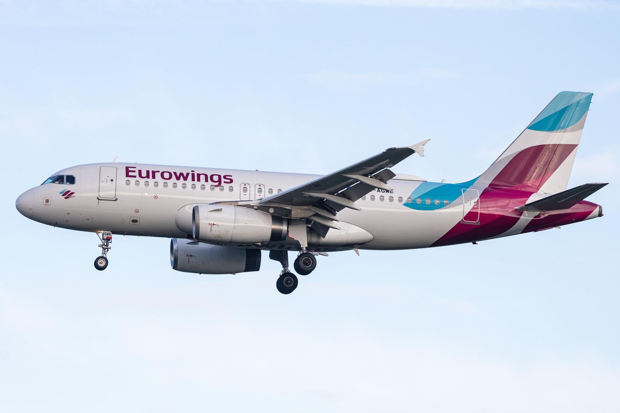 Hamburg Airport: Eurowings (EW / EWG) |  Airbus A319-132 A319 | D-AGWE | MSN 3128