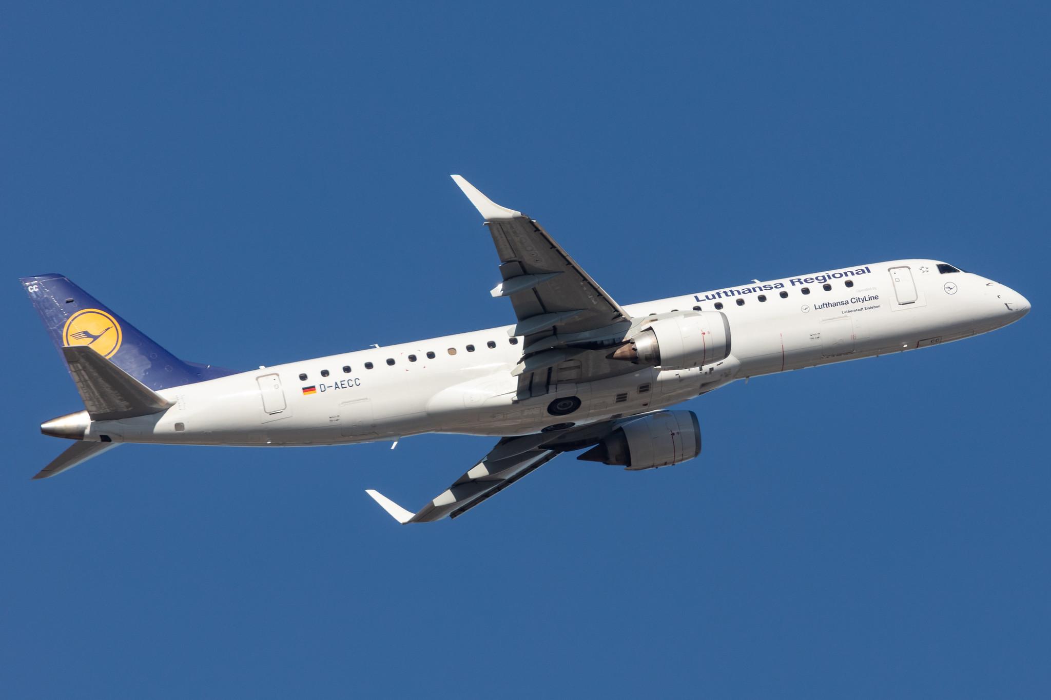 Frankfurt Airport: Lufthansa (LH / DLH) | Operator: Lufthansa CityLine |  Embraer E190LR E190 | D-AECC | MSN 19000333