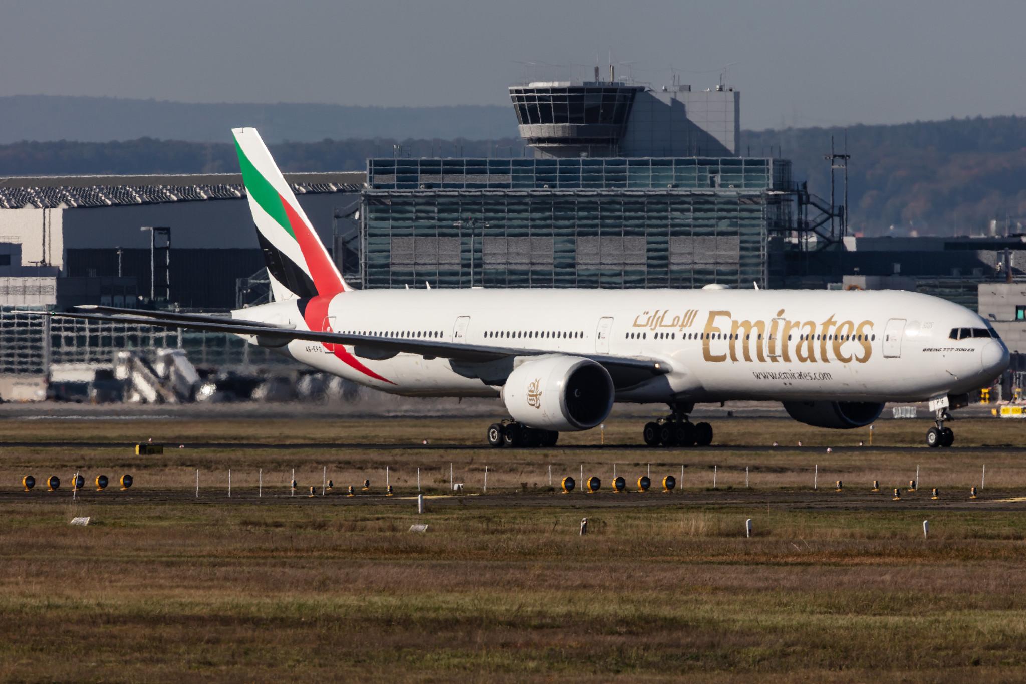 Frankfurt Airport: Emirates (EK / UAE) |  Boeing 777-31H(ER) B77W | A6-EPG | MSN 42326
