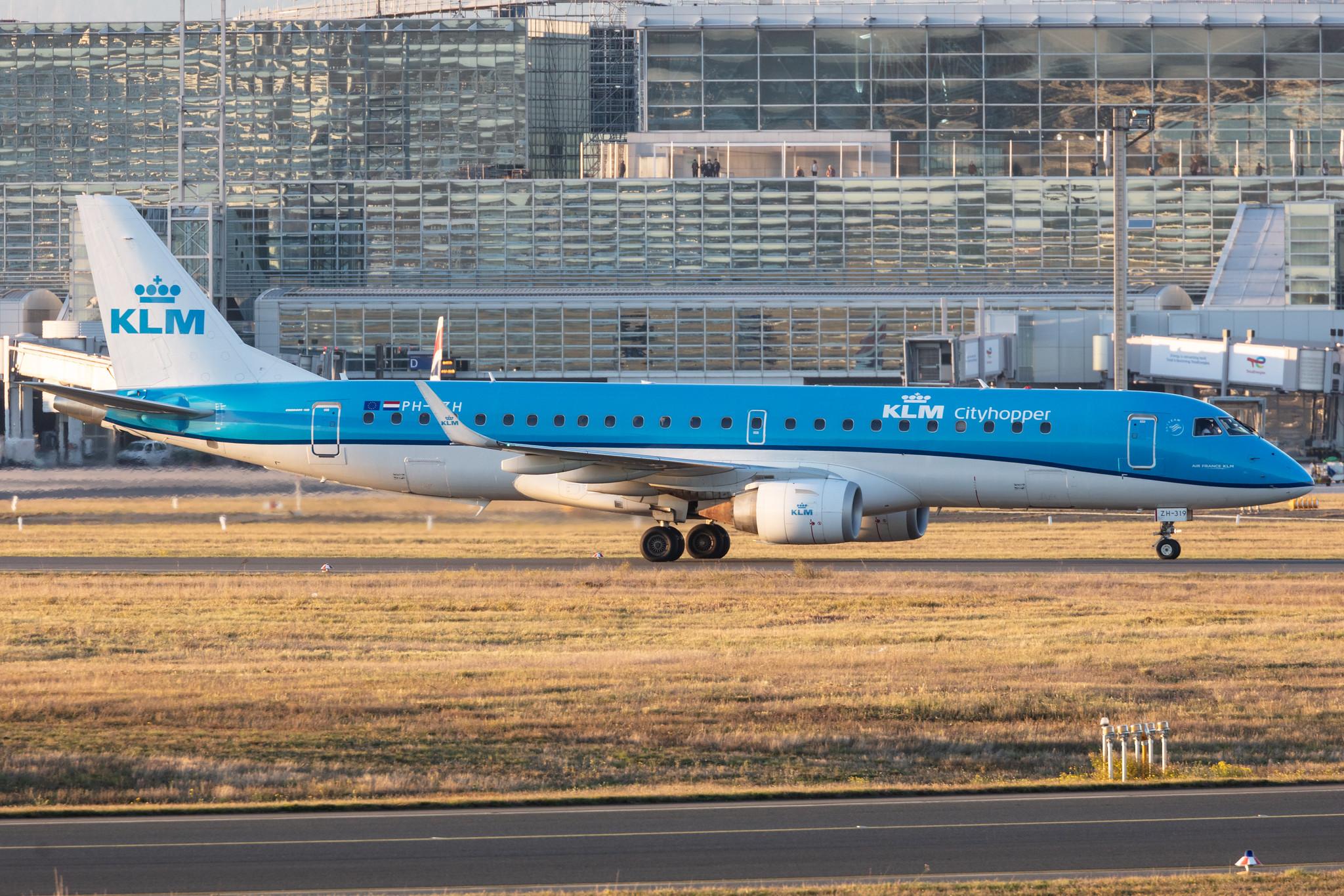 Frankfurt Airport: KLM (KL / KLM) | Operator: KLM Cityhopper |  Embraer E190STD E190 | PH-EZH | MSN 19000319