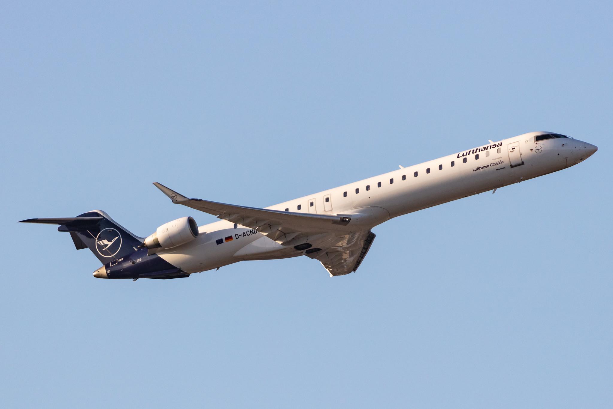 Frankfurt Airport: Lufthansa (LH / DLH) | Operator: Lufthansa CityLine |  Mitsubishi CRJ-900LR CRJ9 | D-ACND | MSN 15238