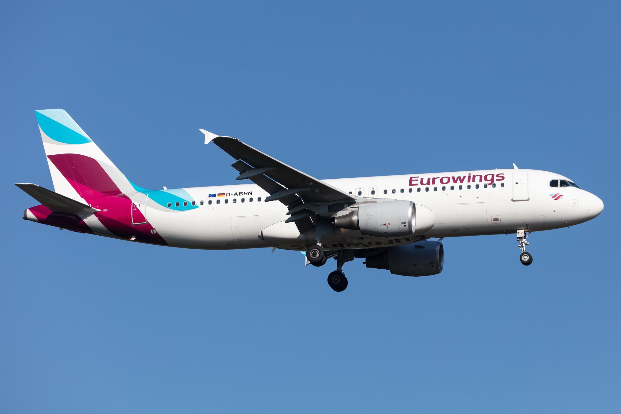 Frankfurt Airport: Eurowings (EW / EWG) | Operator: Eurowings Europe |  Airbus A320-214 A320 | D-ABHN | MSN 4368