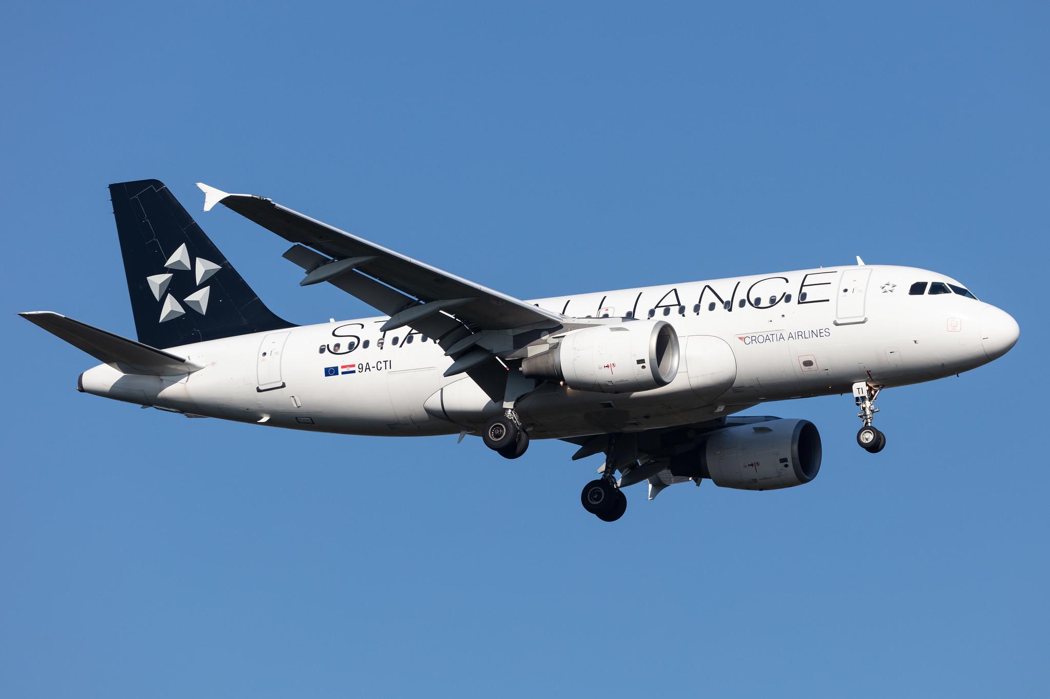 Frankfurt Airport: Croatia Airlines (OU / CTN) |  Livery: Star Alliance Livery |  Airbus A319-112 A319 | 9A-CTI | MSN 1029