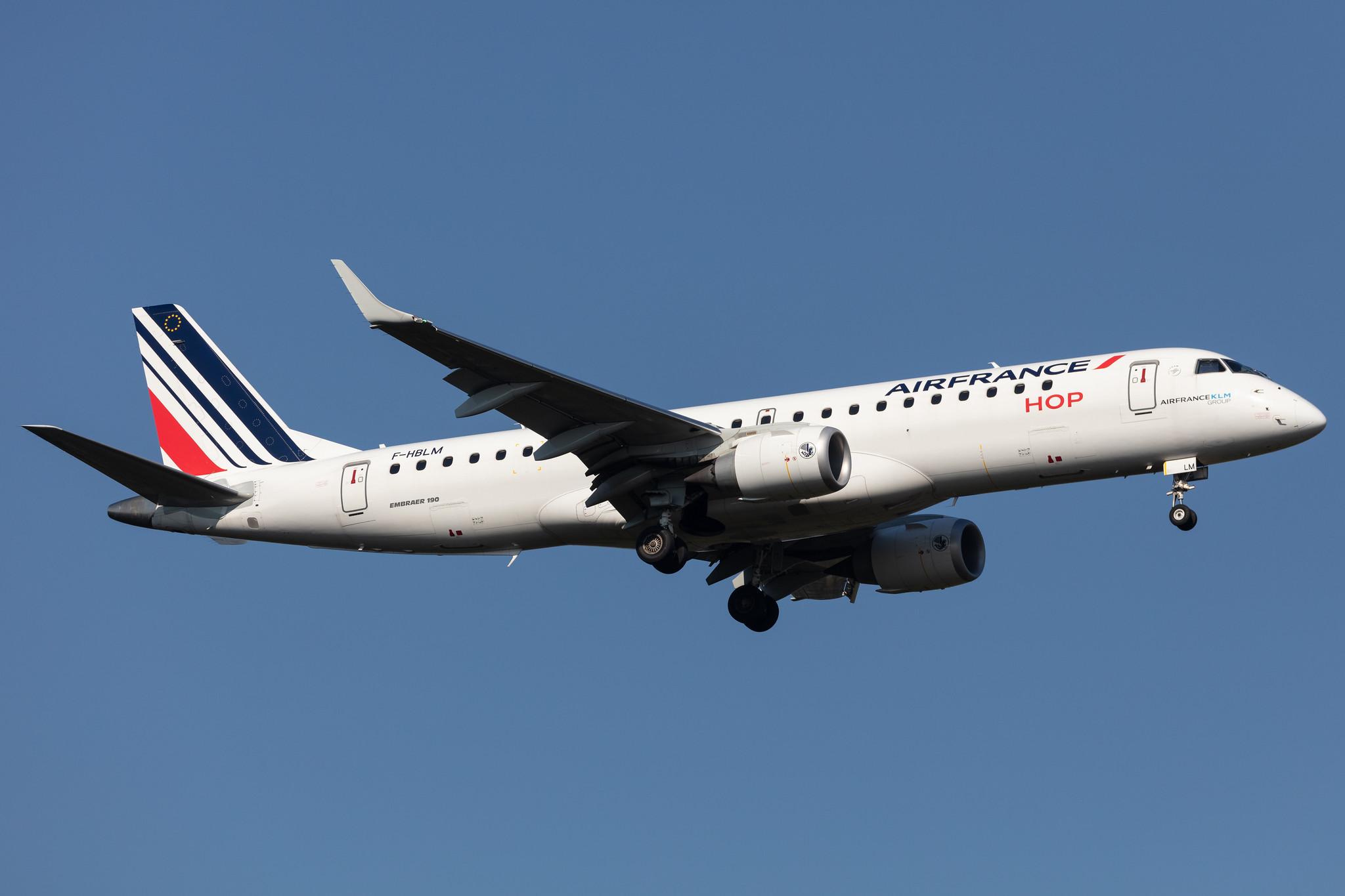 Frankfurt Airport: Air France (AF / AFR) | Operator: Air France Hop |  Embraer E190STD E190 | F-HBLM | MSN 19000768
