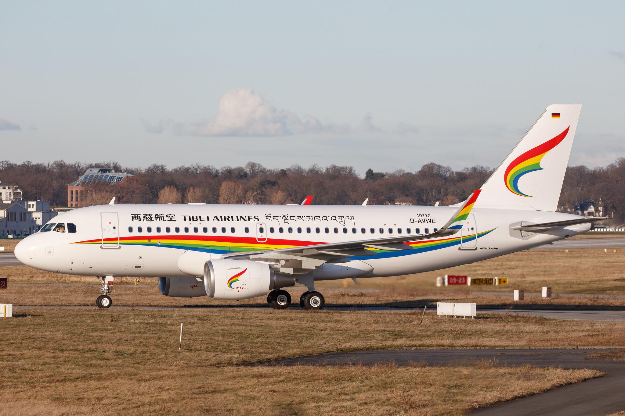 Hamburg Finkenwerder: Tibet Airlines (TV / TBA) |  Airbus A319-115SL A319 | D-AVWE (B-320G) | MSN 10110