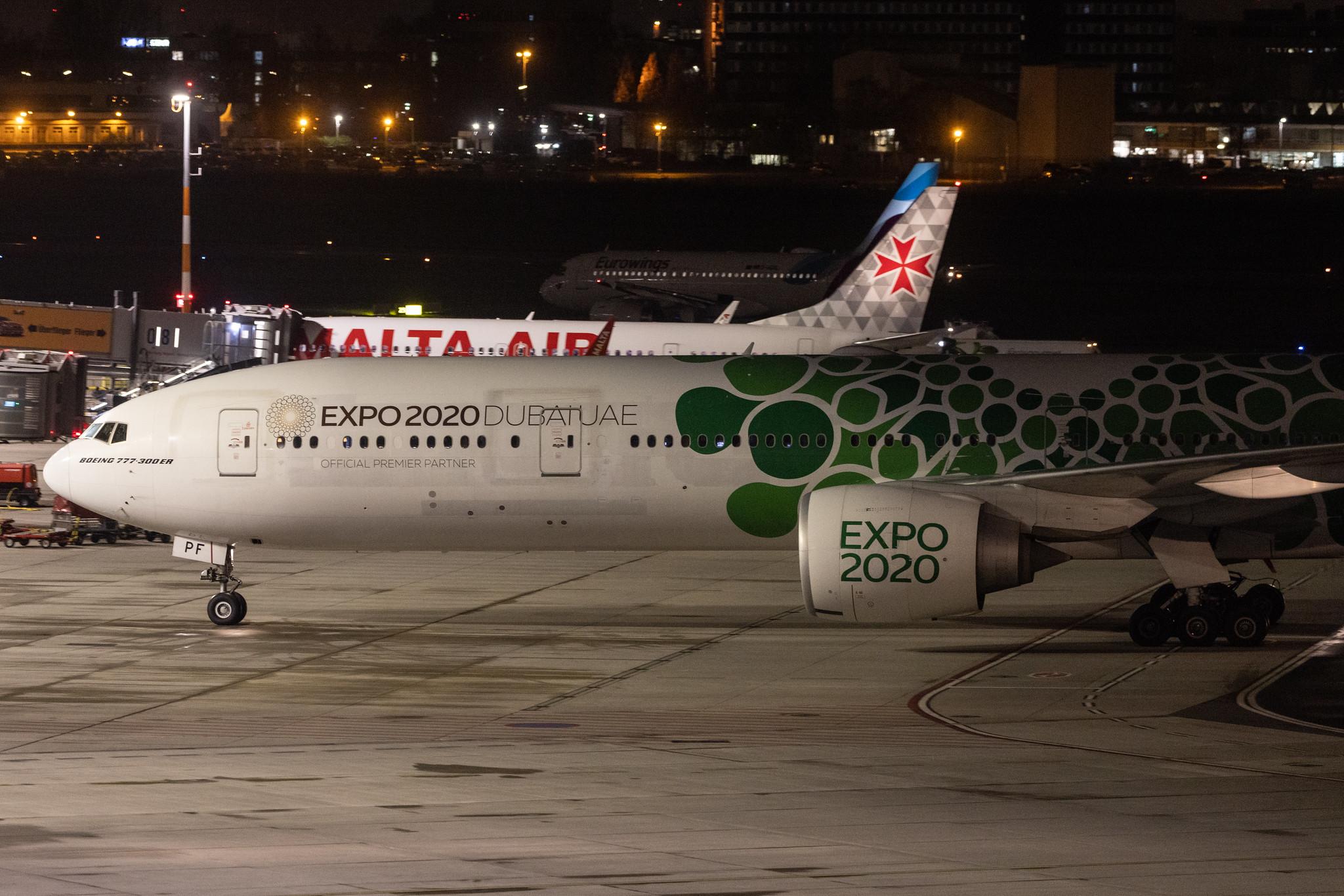 Hamburg Airport: Emirates (EK / UAE) |  Livery: Expo 2020 - Sustainability Livery |  Boeing 777-31H(ER) B77W | A6-EPF | MSN 42325