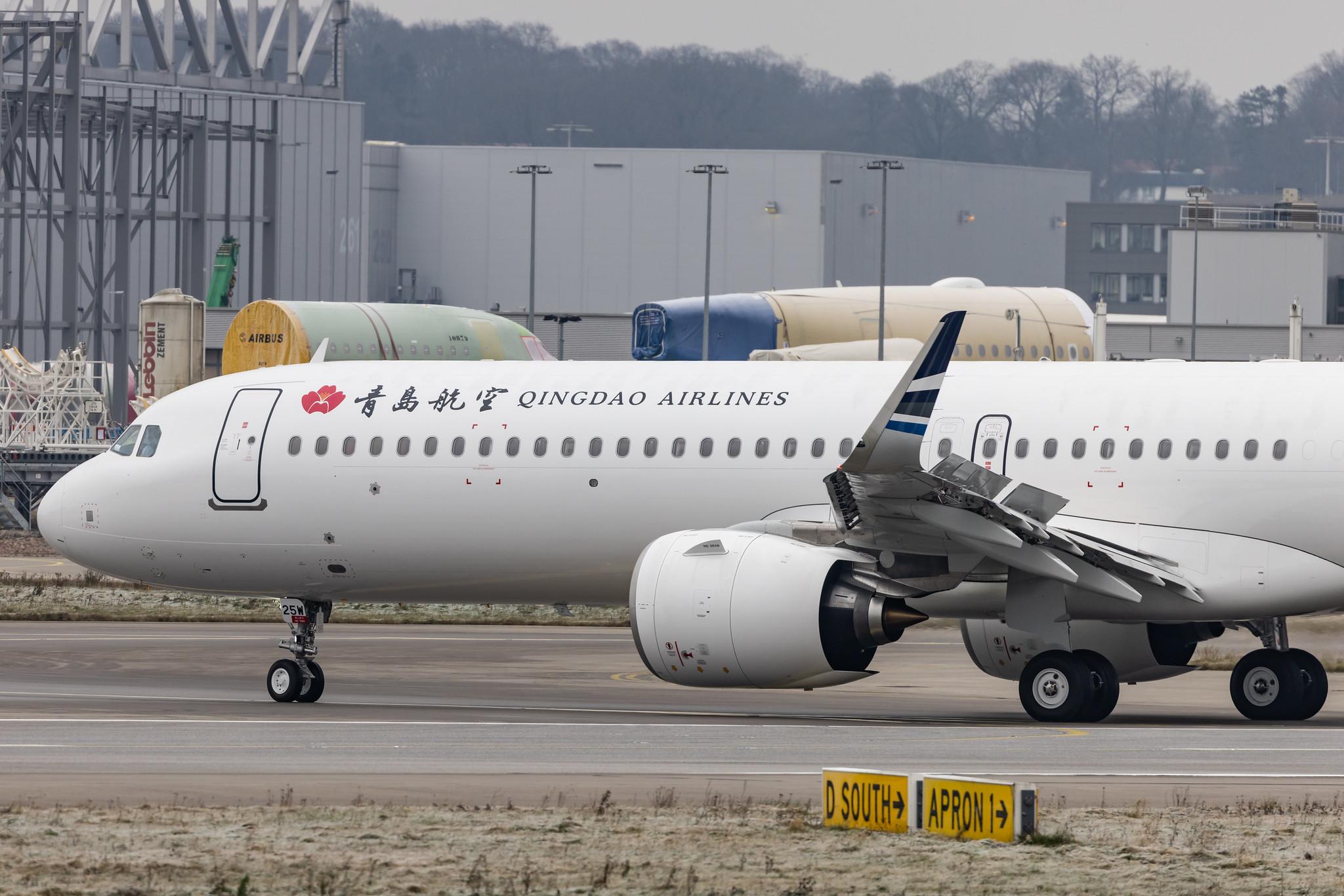 Hamburg Finkenwerder: Qingdao Airlines (QW / QDA) |  Airbus A321-271NX A21N | D-AVXK (B-325W) | MSN 10410