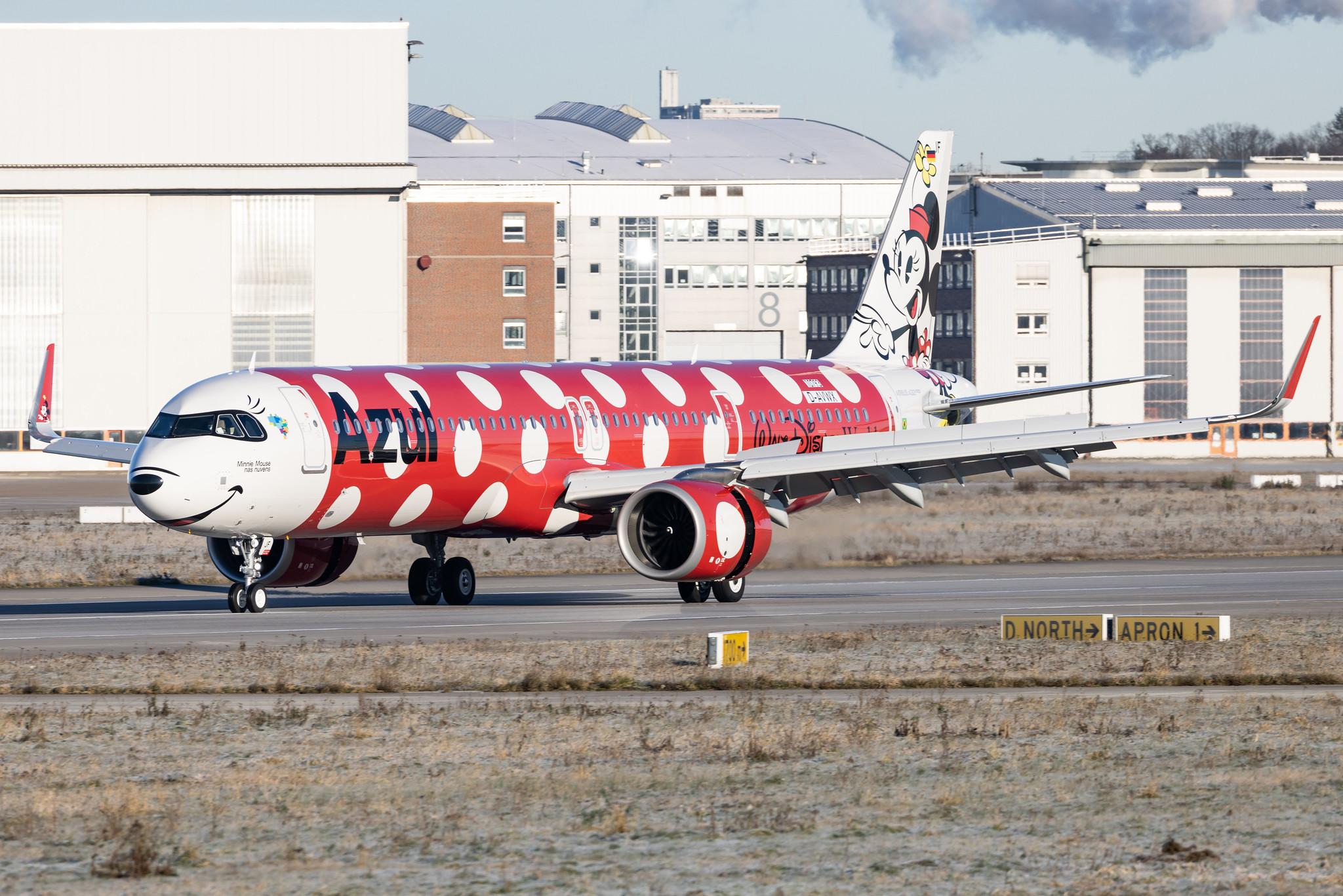 Hamburg Finkenwerder: Azul Linhas Aéreas Brasileiras  (AD / AZU) | Livery: Minnie Mouse - Walt Disney World | Airbus A321-251NX A21N | D-AVWX (PR-YJF) | MSN 10793