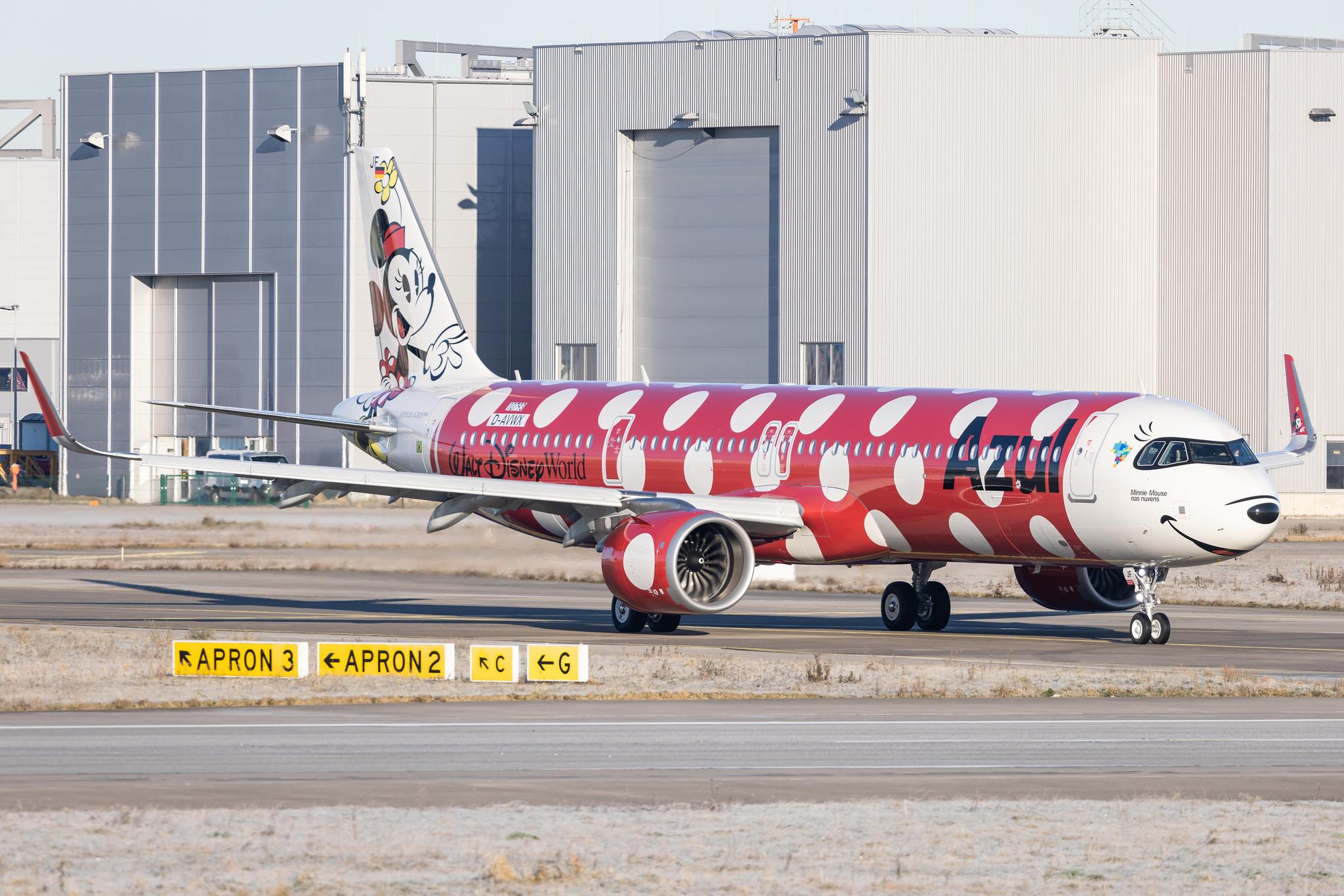 Hamburg Finkenwerder: Azul Linhas Aéreas Brasileiras  (AD / AZU) | Livery: Minnie Mouse - Walt Disney World | Airbus A321-251NX A21N | D-AVWX (PR-YJF) | MSN 10793