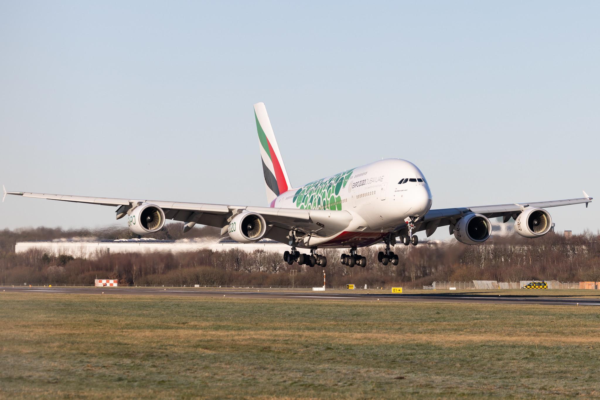 Hamburg Airport: Emirates (EK / UAE) |  Livery: Expo 2020 - Sustainability Livery |  Airbus A380-861 A388 | A6-EON | MSN 188