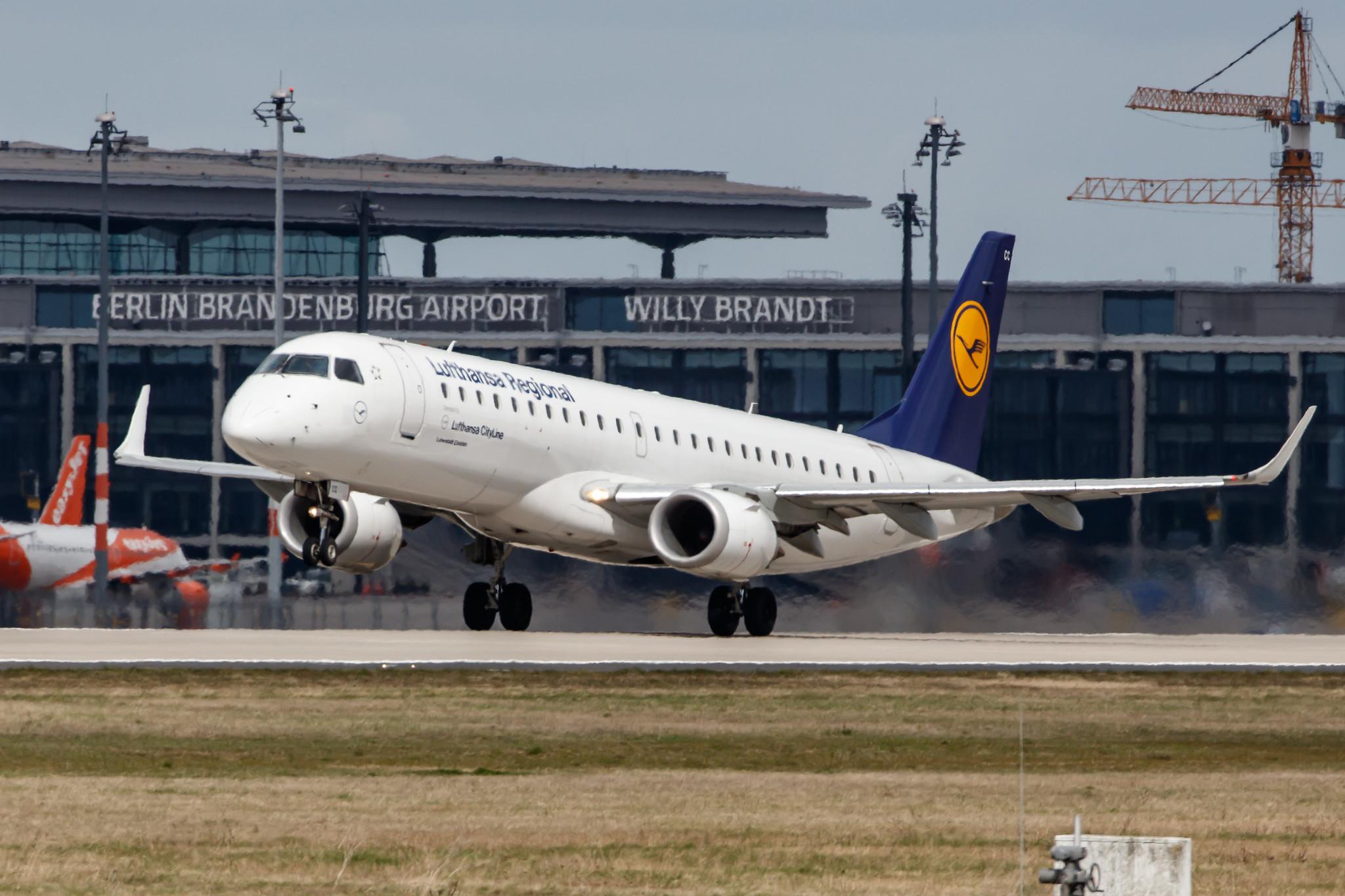 Flughafen Berlin Brandenburg: Lufthansa (LH / DLH) | Operator: Lufthansa CityLine |  Embraer E190LR E190 | D-AECC | MSN 19000333
