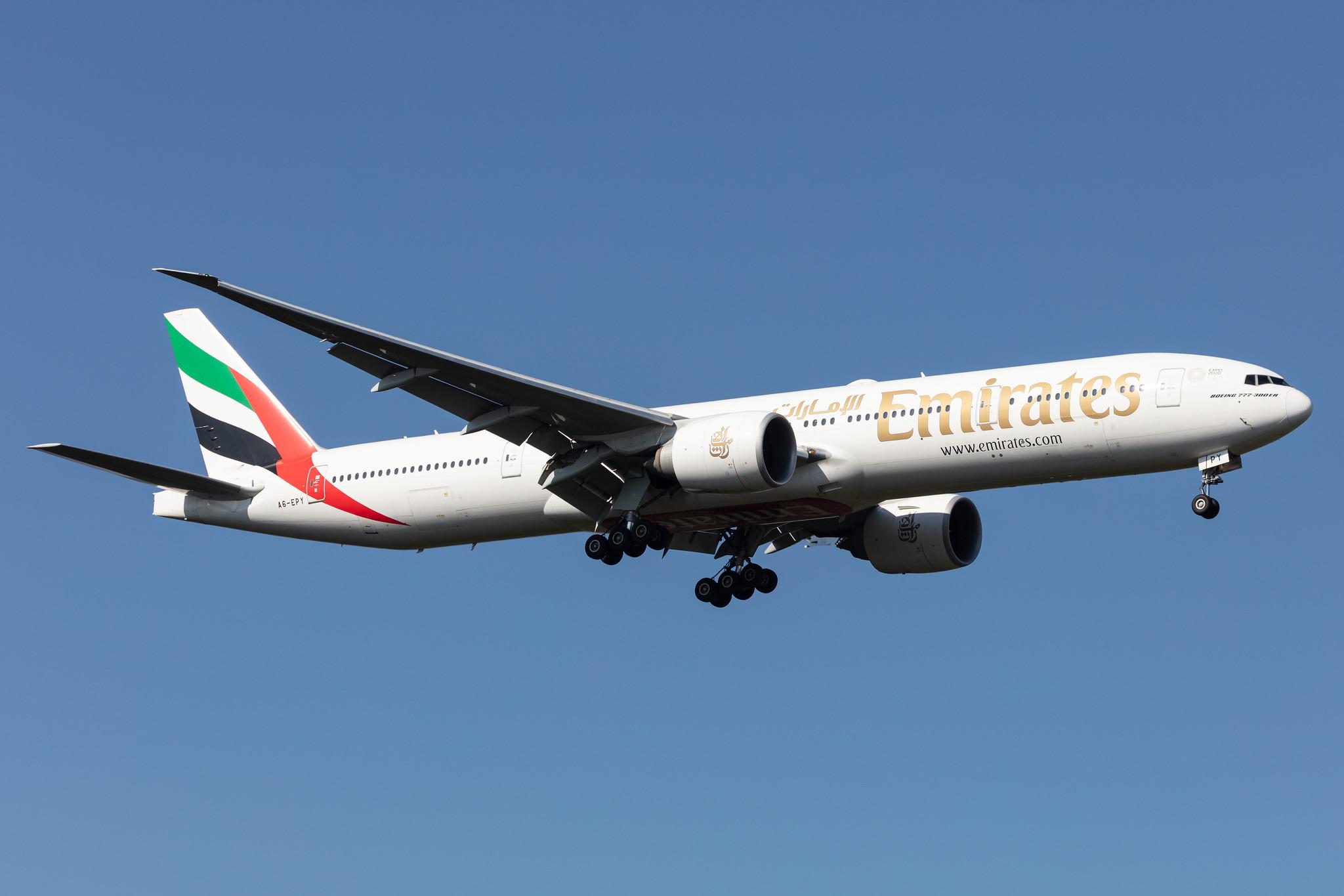 Frankfurt Airport: Emirates (EK / UAE) |  Boeing 777-31H(ER) B77W | A6-EPY | MSN 42344