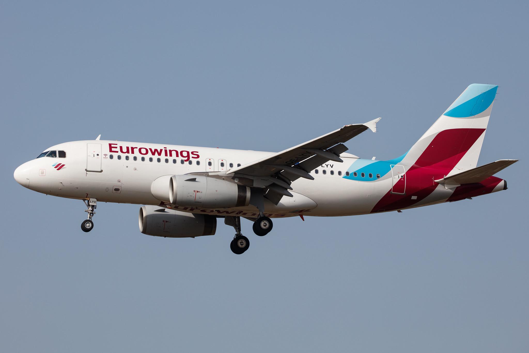 Hamburg Airport: Eurowings (EW / EWG) | Operator: Eurowings Europe |  Airbus A319-132 A319 | OE-LYV | MSN 5043