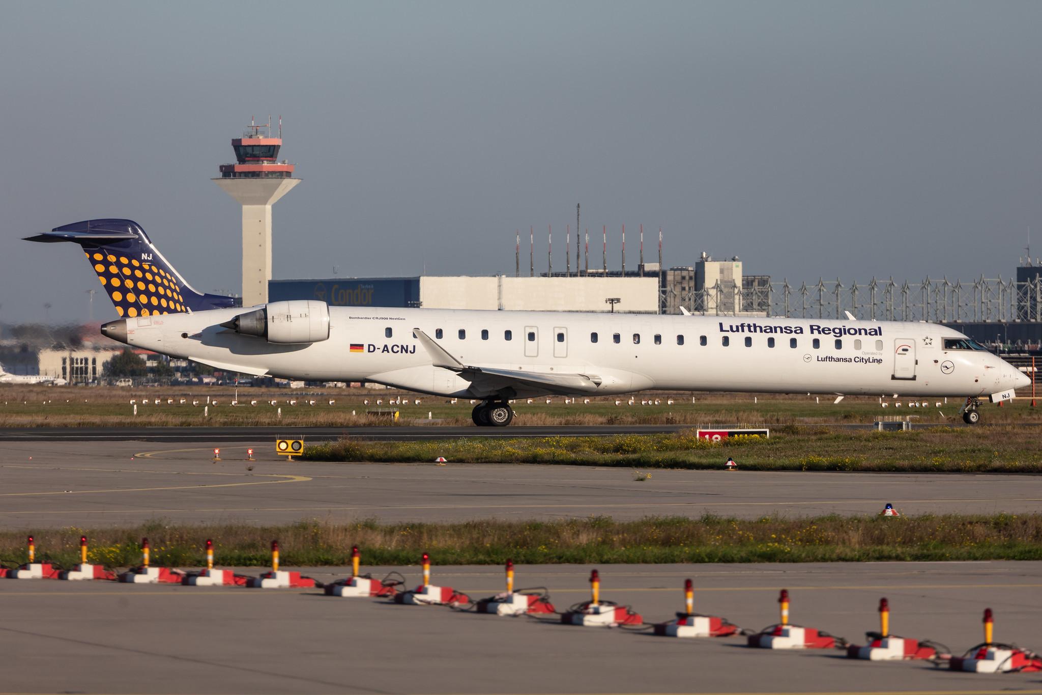 Frankfurt Airport: Lufthansa (LH / DLH) | Operator: Lufthansa CityLine |  Mitsubishi CRJ-900LR CRJ9 | D-ACNJ | MSN 15249