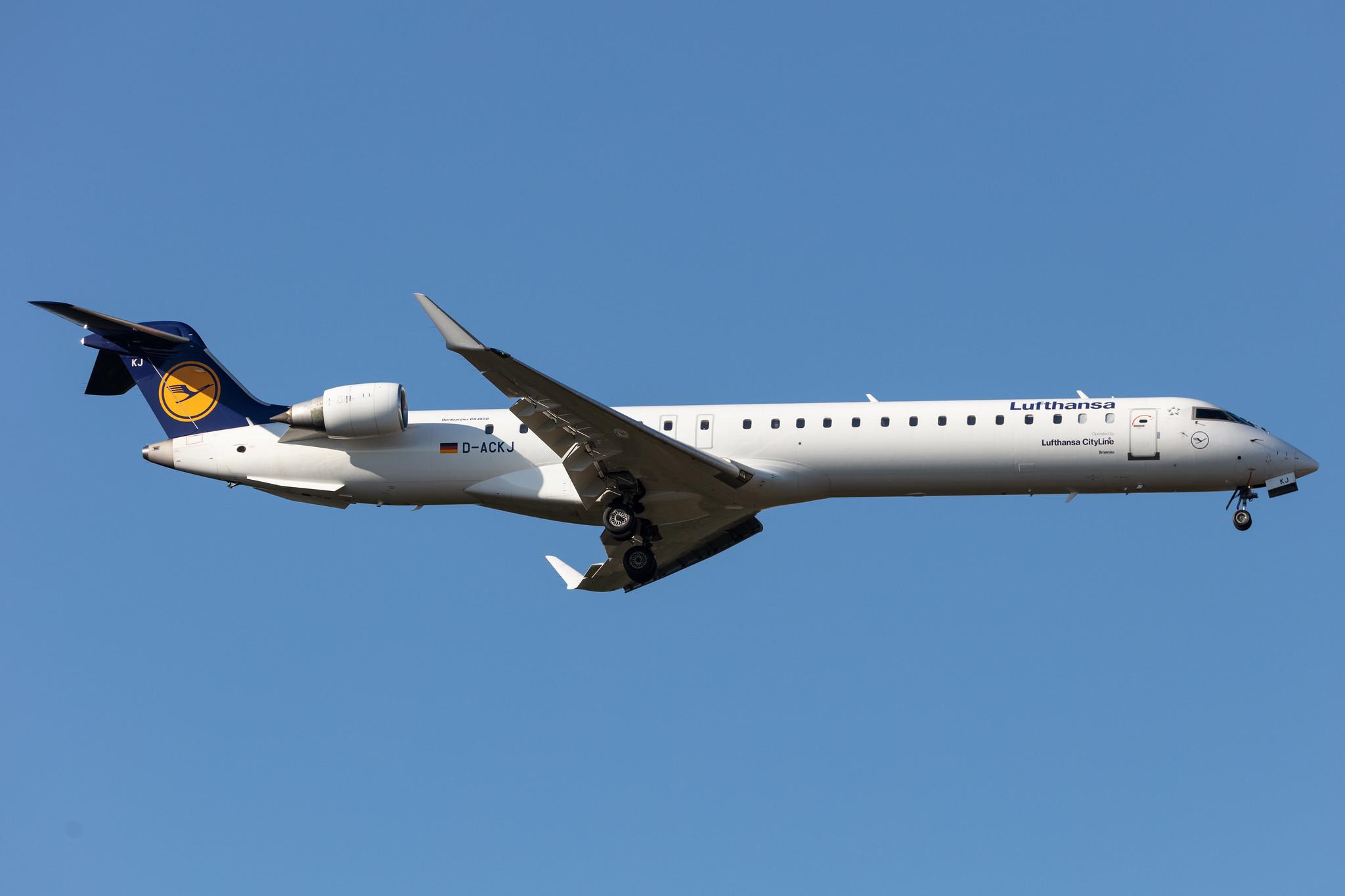 Frankfurt Airport: Lufthansa (LH / DLH) | Operator: Lufthansa CityLine |  Mitsubishi CRJ-900LR CRJ9 | D-ACKJ | MSN 15089