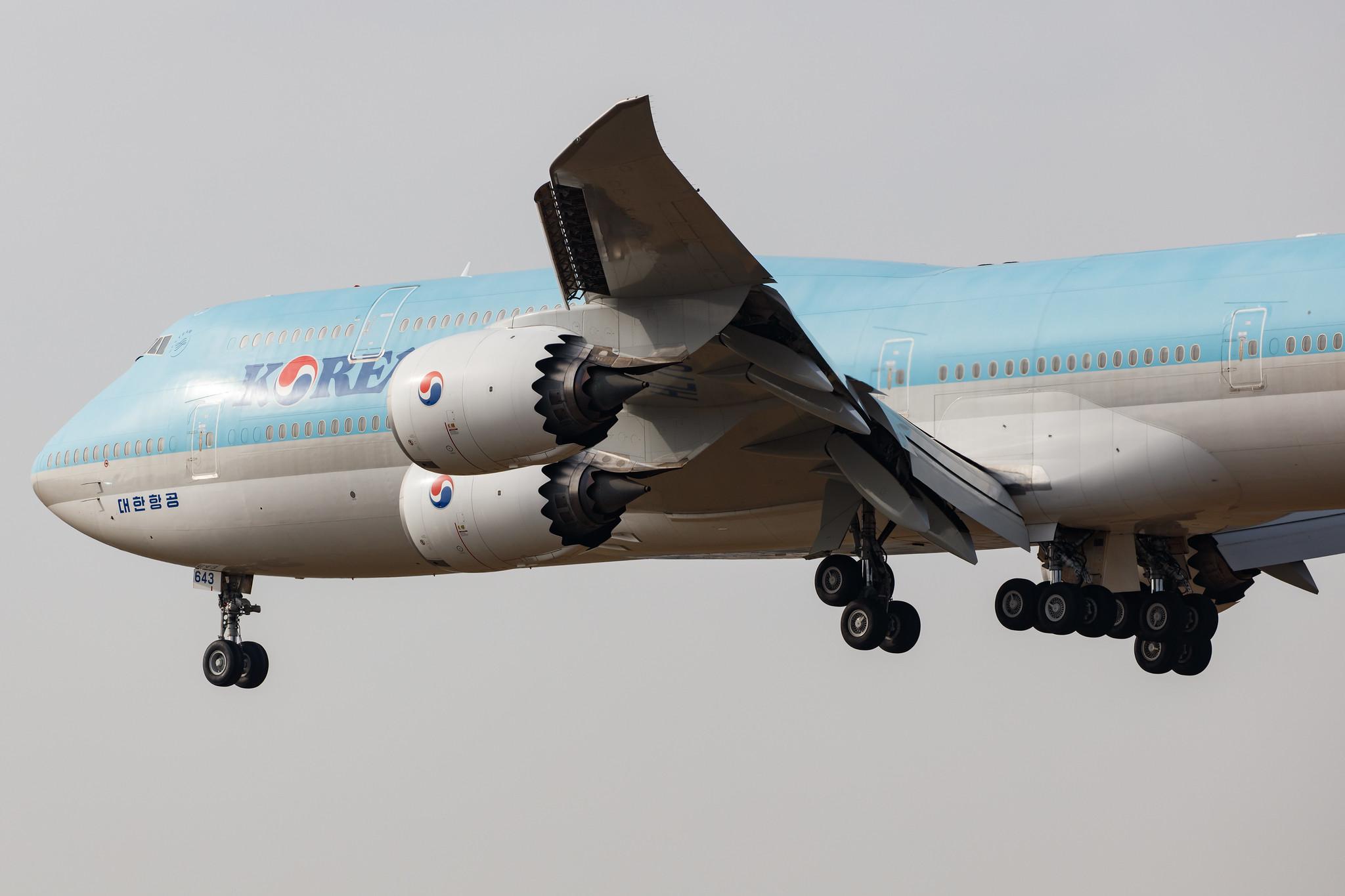 Hamburg Airport: Korean Air (KE / KAL) |  Boeing 747-8B5 B748 | HL7643 | MSN 60410