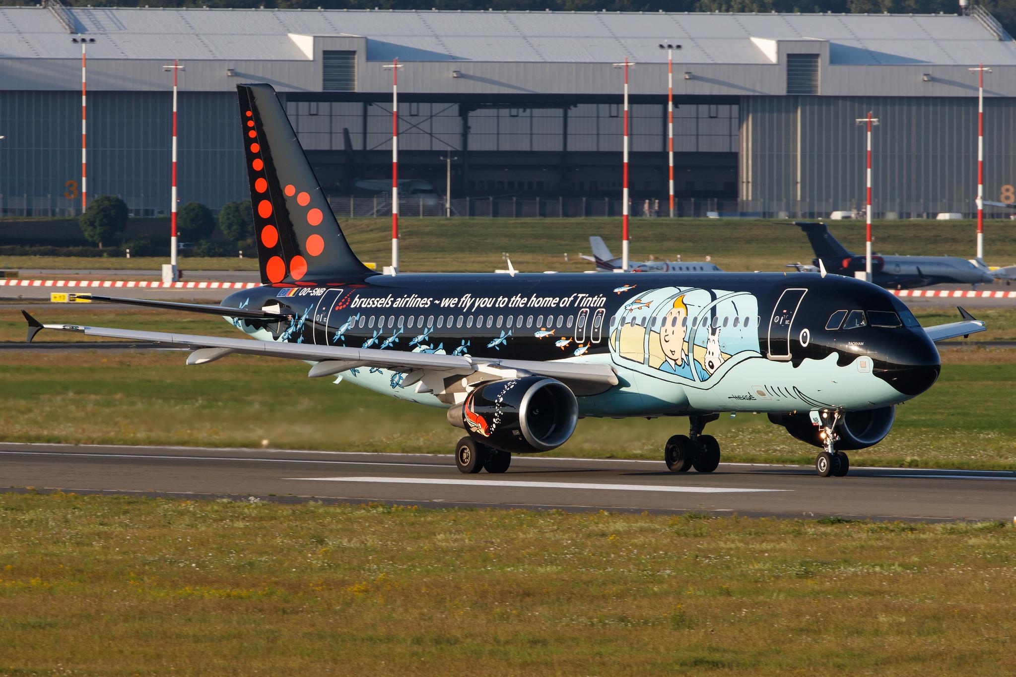 Hamburg Airport: Brussels Airlines (SN / BEL) |  Livery: Tintin comics Livery |  Airbus A320-214 A320 | OO-SNB | MSN 1493