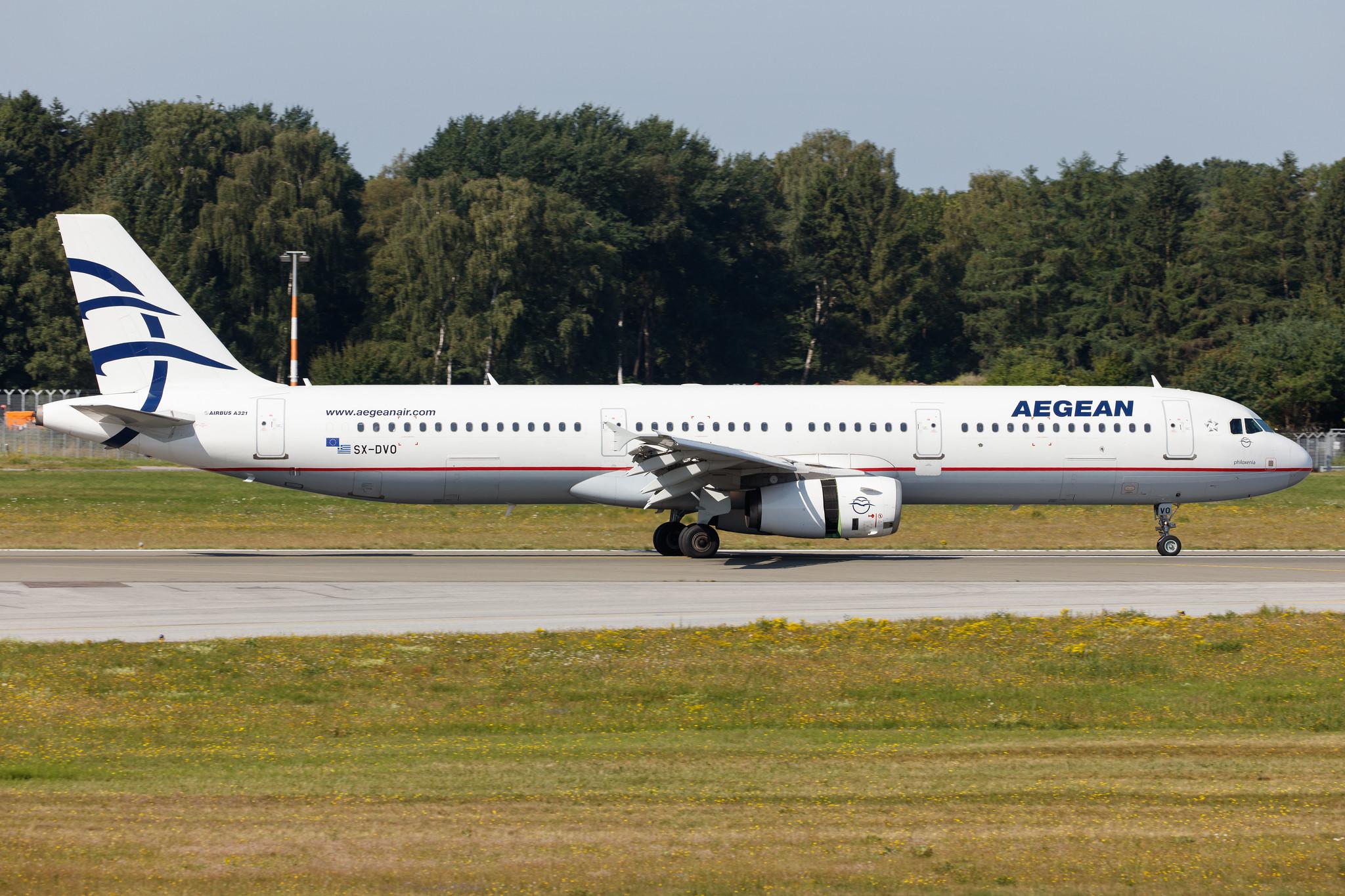 Hamburg Airport: Aegean Airlines (A3 / AEE) |  Airbus A321-231 A321 | SX-DVO | MSN 3462
