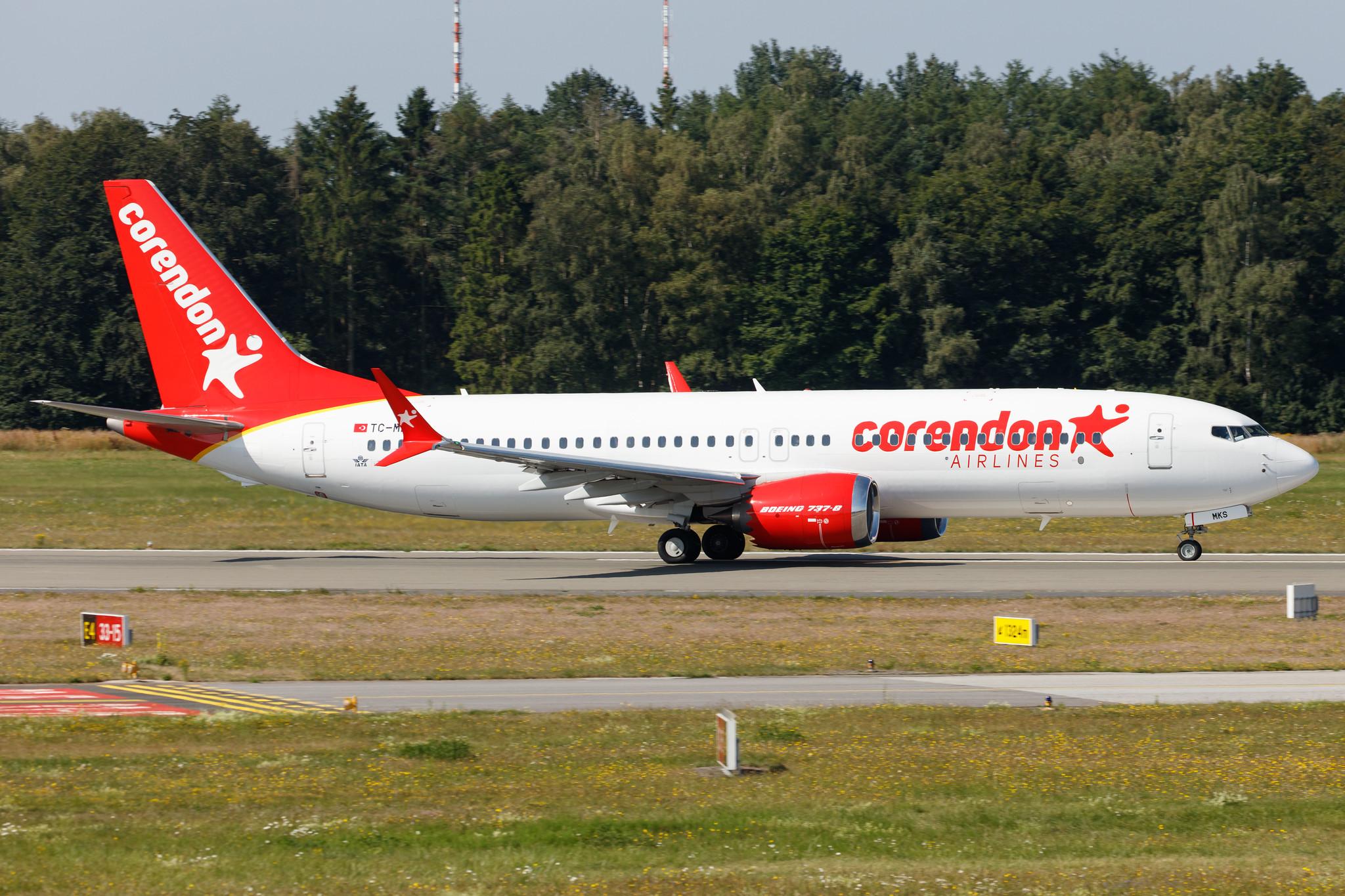 Hamburg Airport: Corendon Airlines (XC / CAI) |  Boeing 737 MAX 8 B38M | TC-MKS | MSN 64936