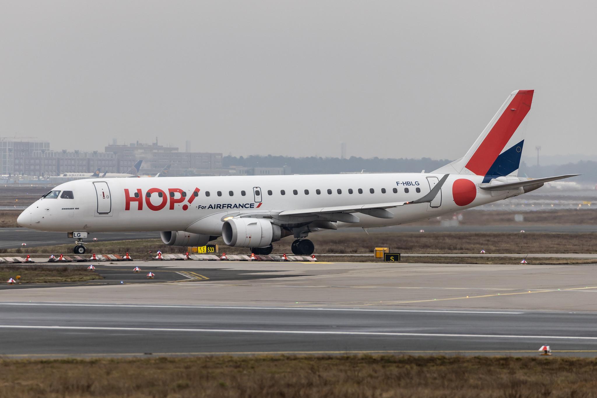 Frankfurt Airport: Air France (AF / AFR) | Operator: Air France Hop |  Embraer E190STD E190 | F-HBLG | MSN 19000254