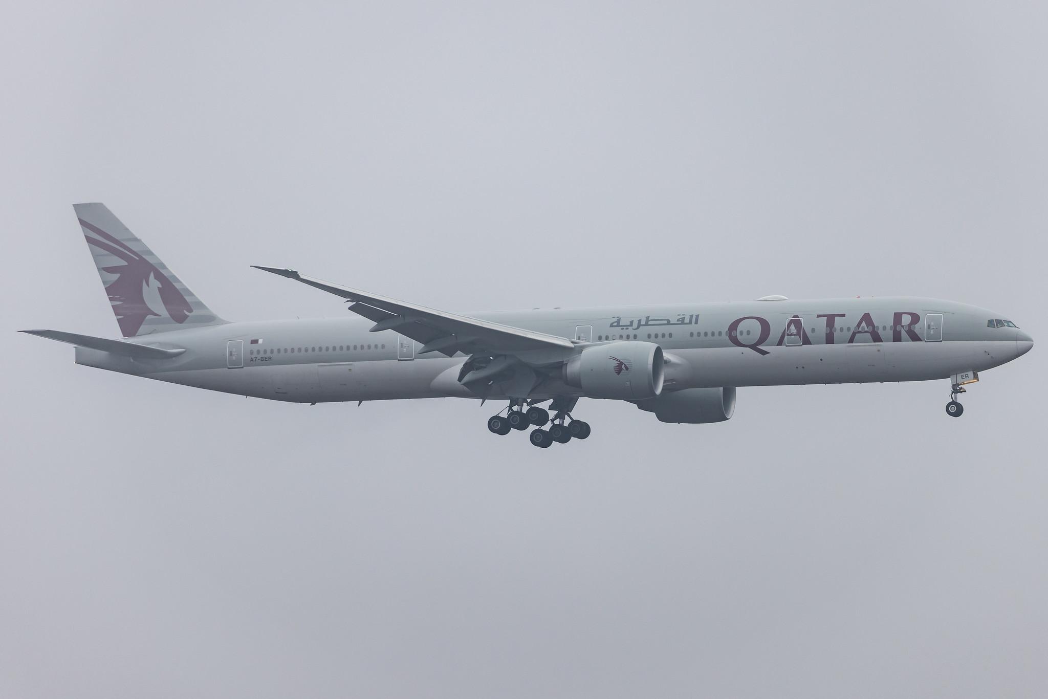 Frankfurt Airport: Qatar Airways (QR / QTR) |  Boeing 777-3DZ(ER) B77W | A7-BER | MSN 64086