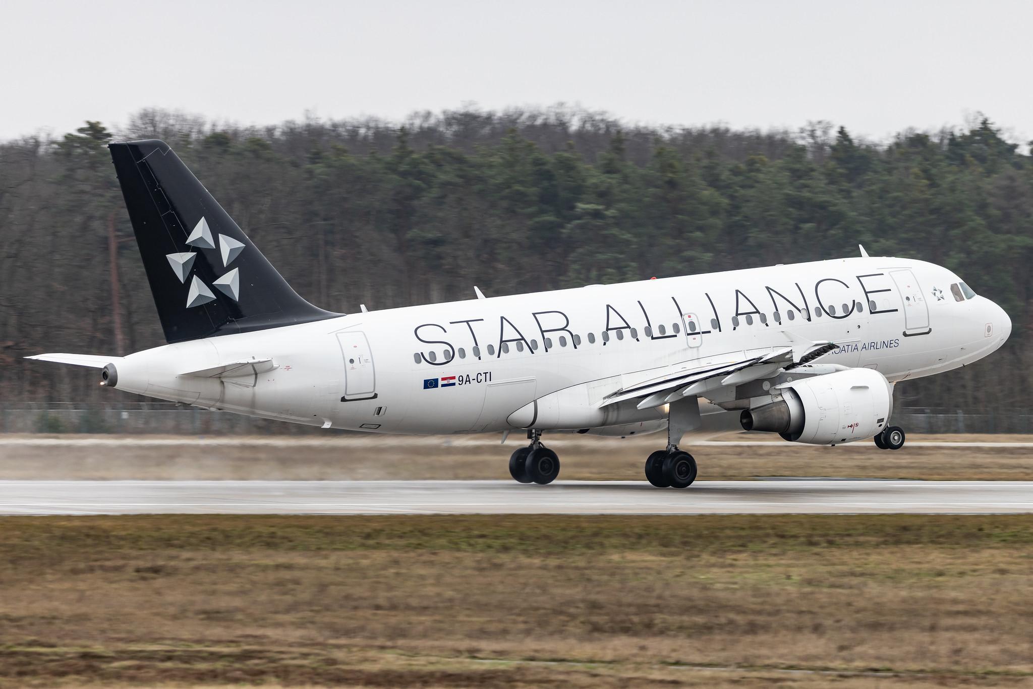 Frankfurt Airport: Croatia Airlines (OU / CTN) |  Livery: Star Alliance Livery |  Airbus A319-112 A319 | 9A-CTI | MSN 1029