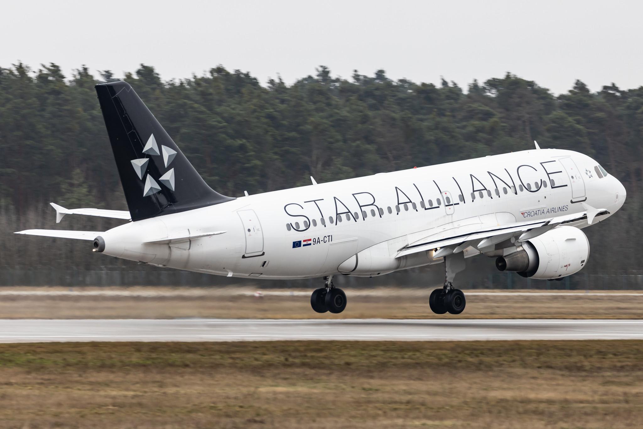 Frankfurt Airport: Croatia Airlines (OU / CTN) |  Livery: Star Alliance Livery |  Airbus A319-112 A319 | 9A-CTI | MSN 1029