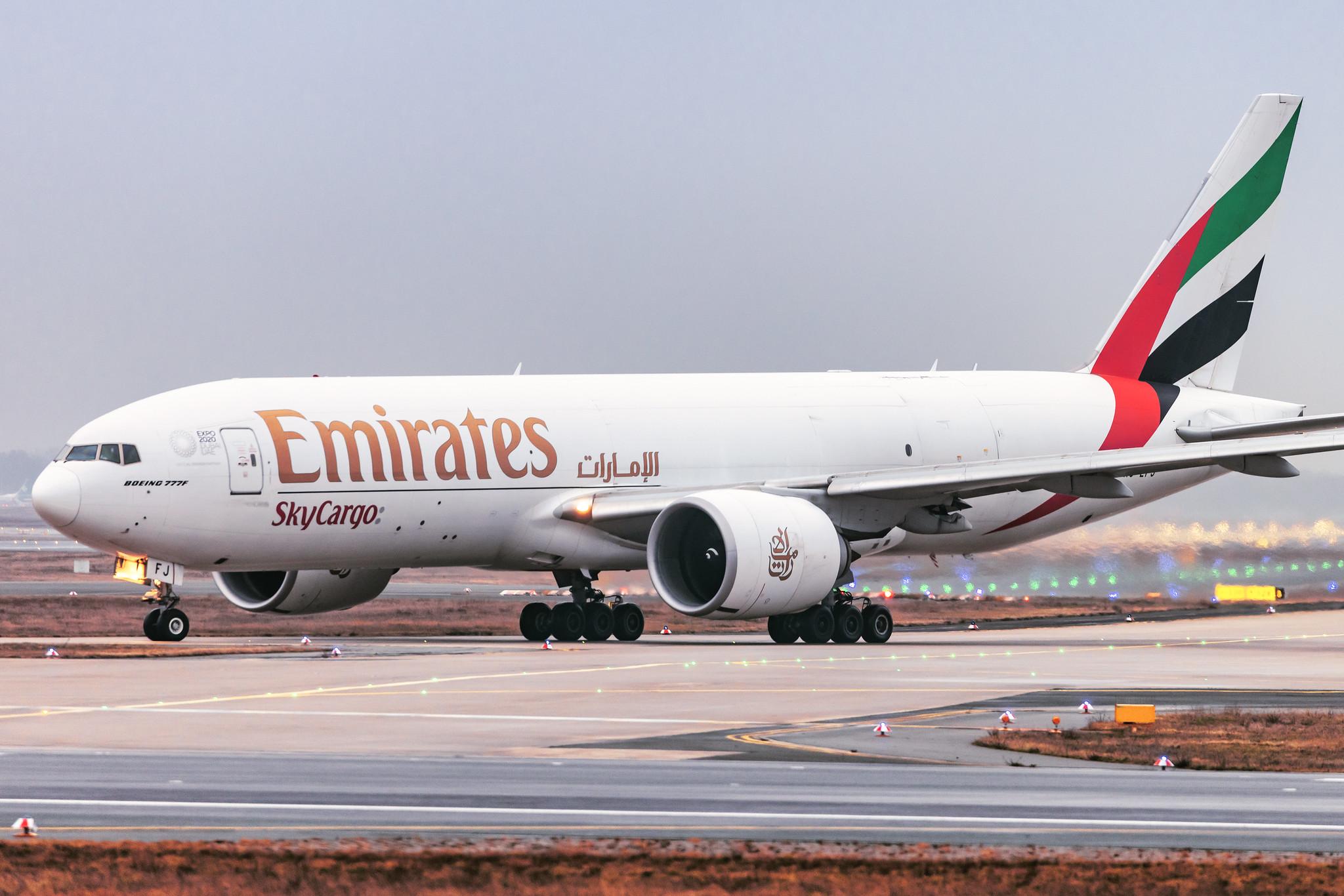 Frankfurt Airport: Emirates SkyCargo (EK / UAE) | Operator: Emirates |  Boeing 777-F1H B77L | A6-EFJ | MSN 35610