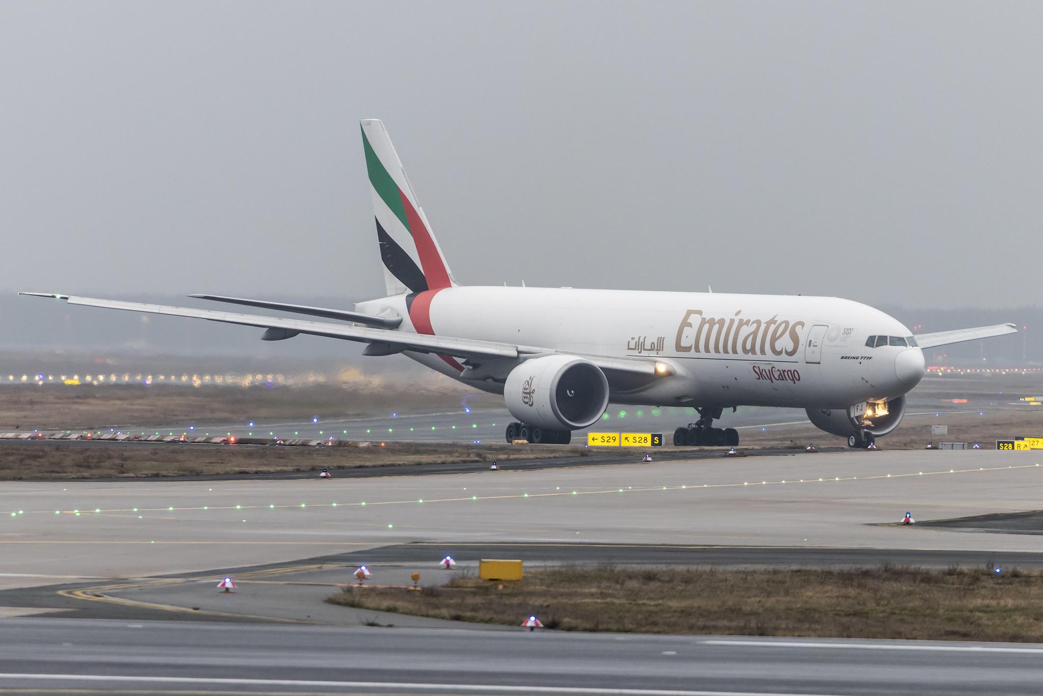 Frankfurt Airport: Emirates SkyCargo (EK / UAE) | Operator: Emirates |  Boeing 777-F1H B77L | A6-EFJ | MSN 35610