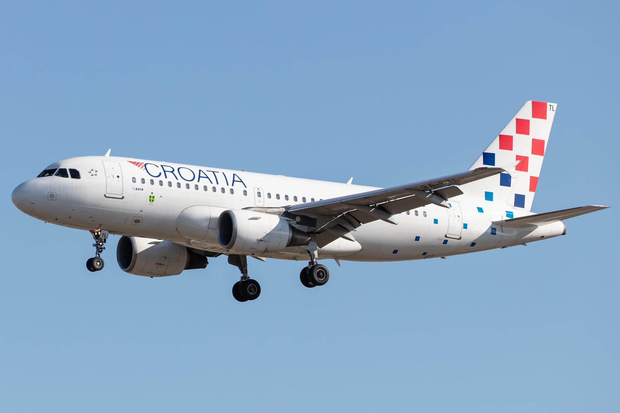 Frankfurt Airport: Croatia Airlines (OU / CTN) |  Airbus A319-112 A319 | 9A-CTL | MSN 1252