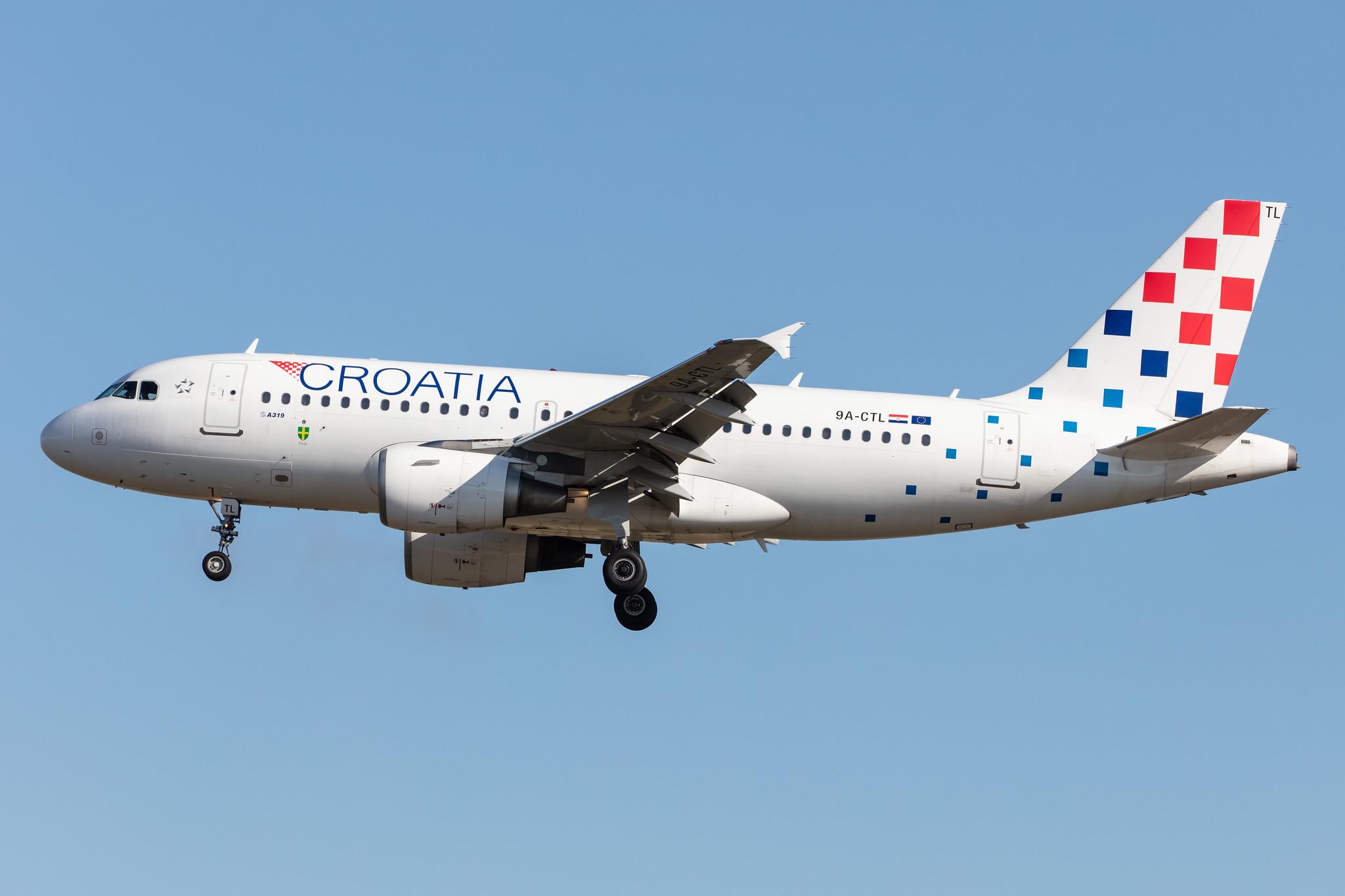 Frankfurt Airport: Croatia Airlines (OU / CTN) |  Airbus A319-112 A319 | 9A-CTL | MSN 1252