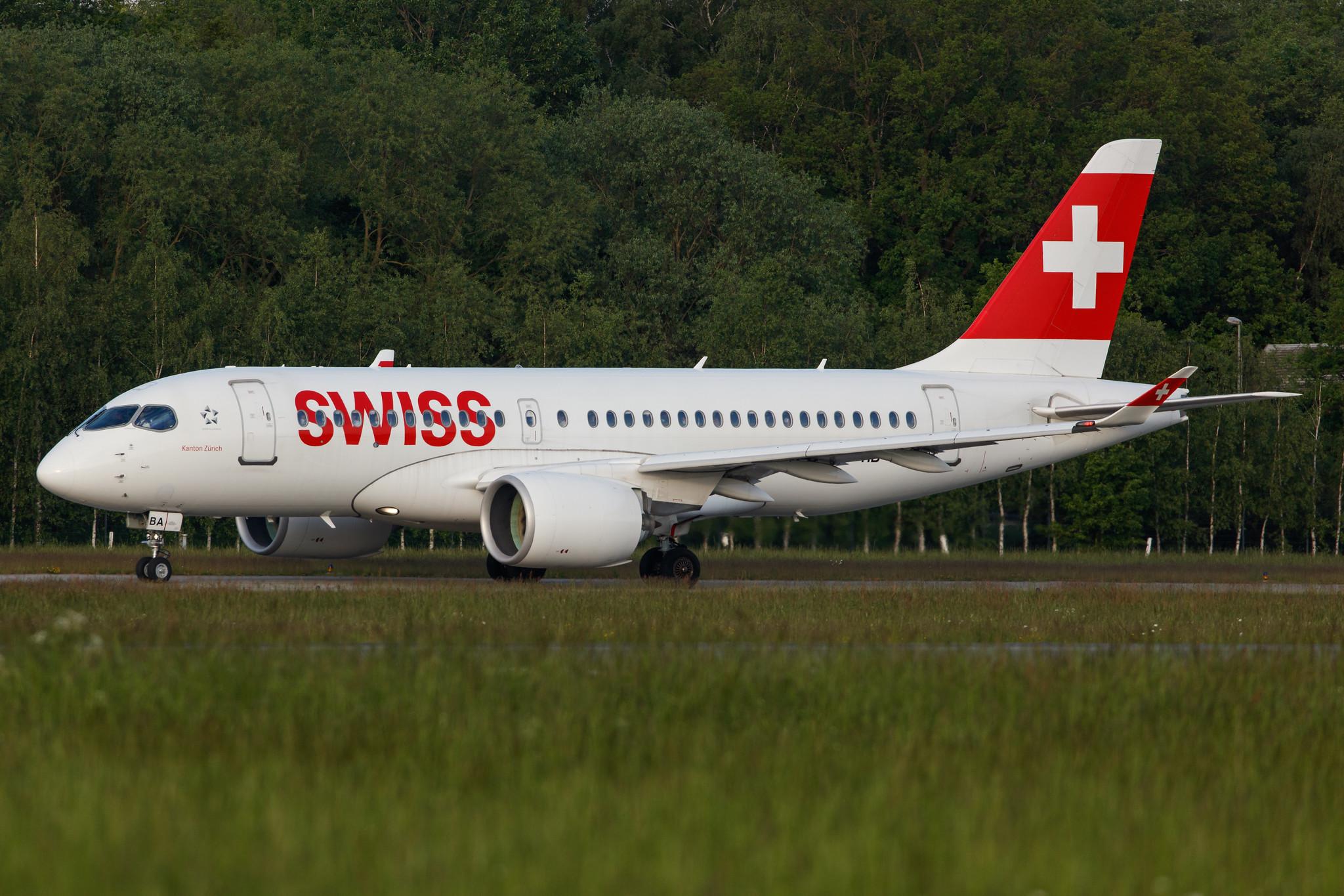 Hamburg Airport: Swiss (LX / SWR) |  Airbus A220-100 BCS1 | HB-JBA | MSN 50010