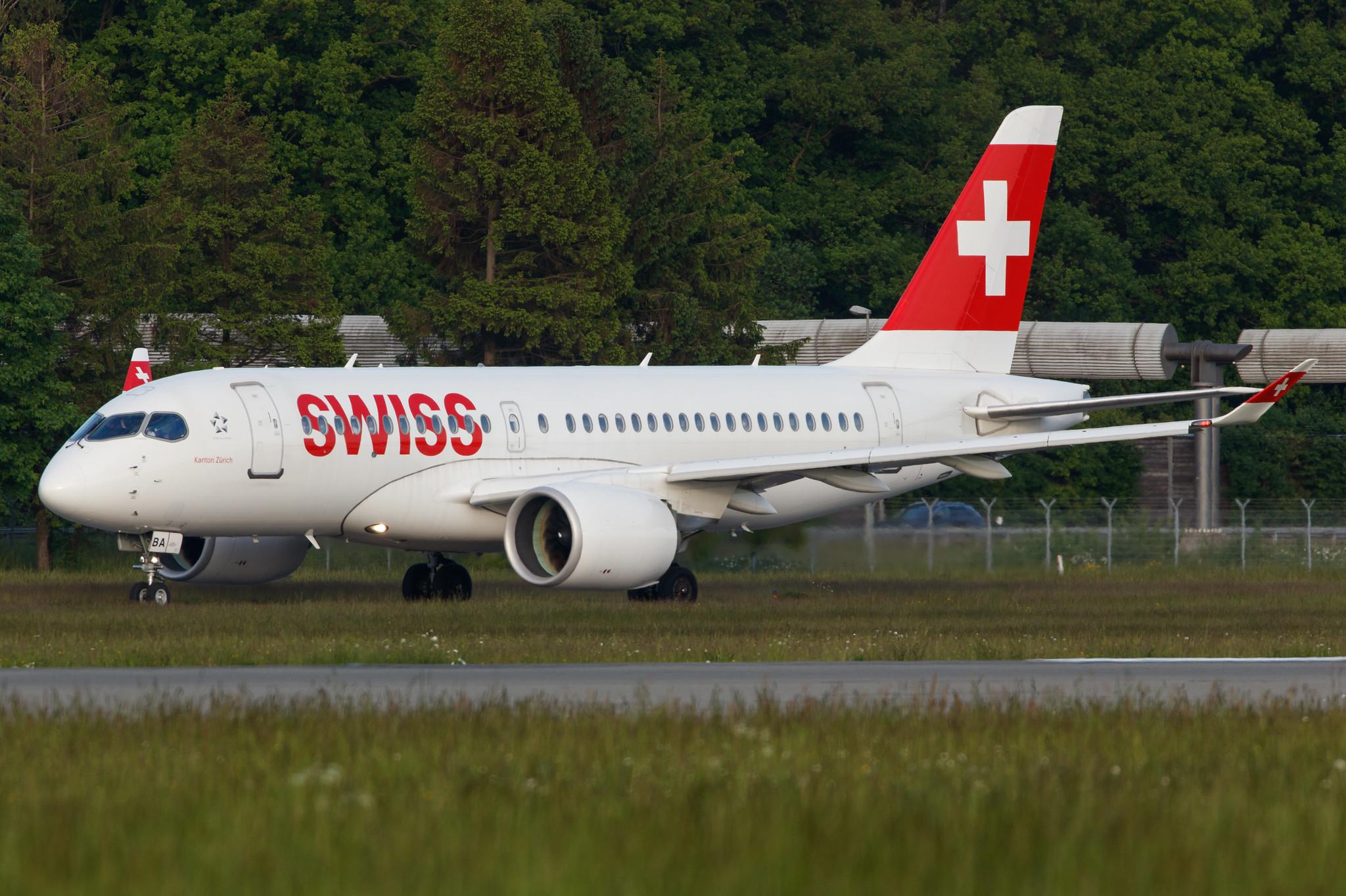Hamburg Airport: Swiss (LX / SWR) |  Airbus A220-100 BCS1 | HB-JBA | MSN 50010