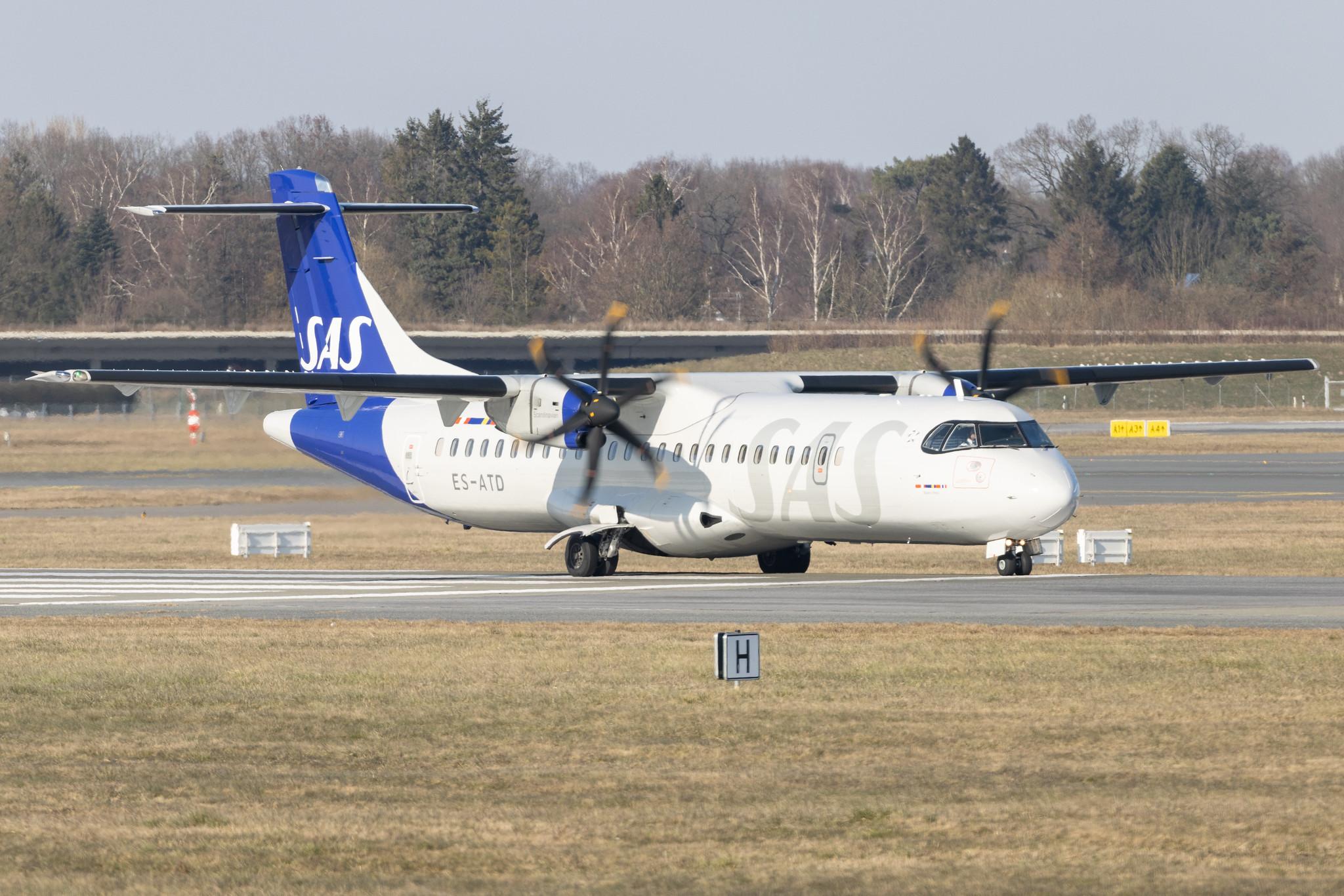 Hamburg Airport: SAS (SK / SAS) | Operator: Xfly |  ATR 72-600 AT76 | ES-ATD | MSN 1165