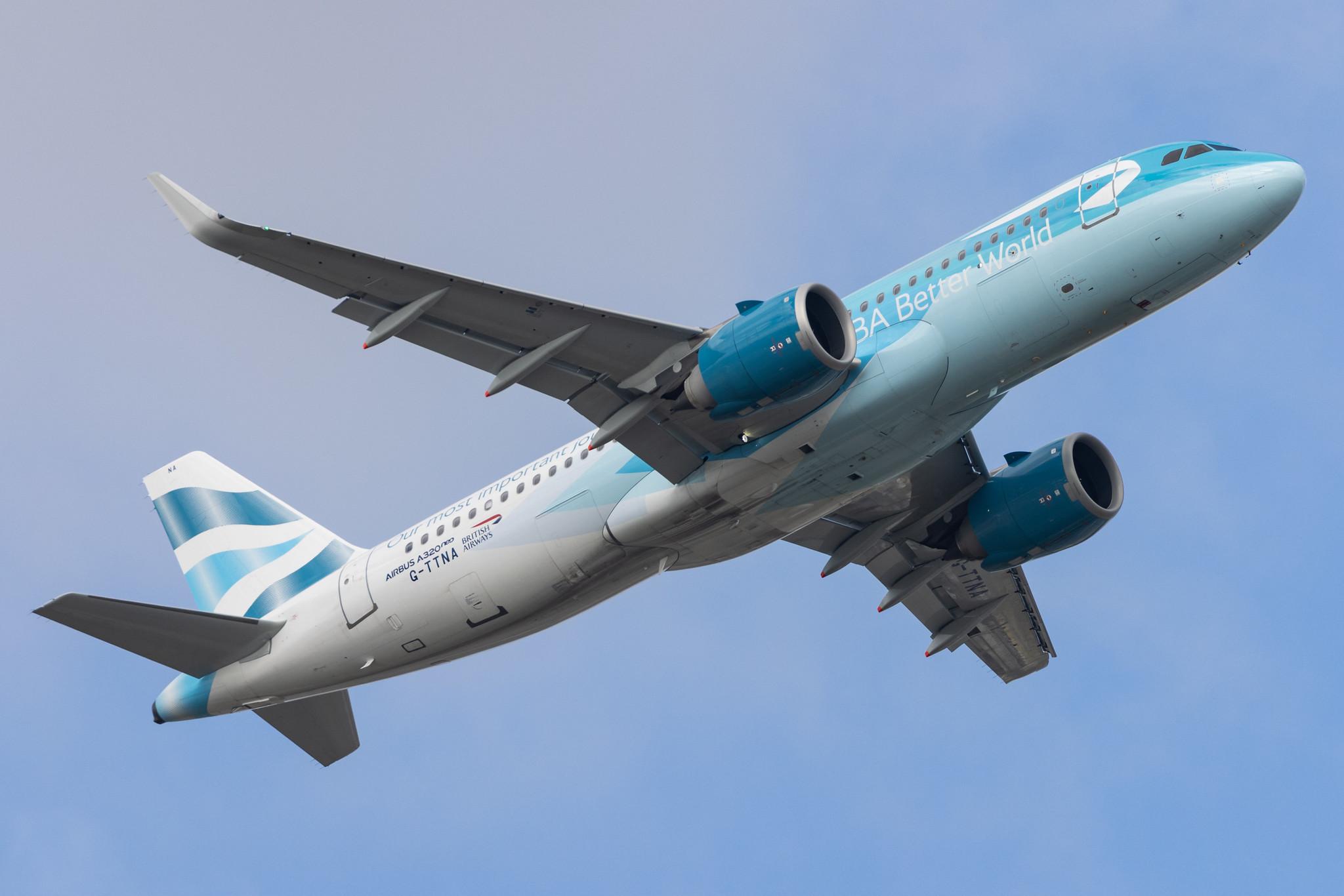 London Heathrow: British Airways (BA / BAW) |  Livery: BA Better World Livery |  Airbus A320-251N A20N | G-TTNA | MSN 8108