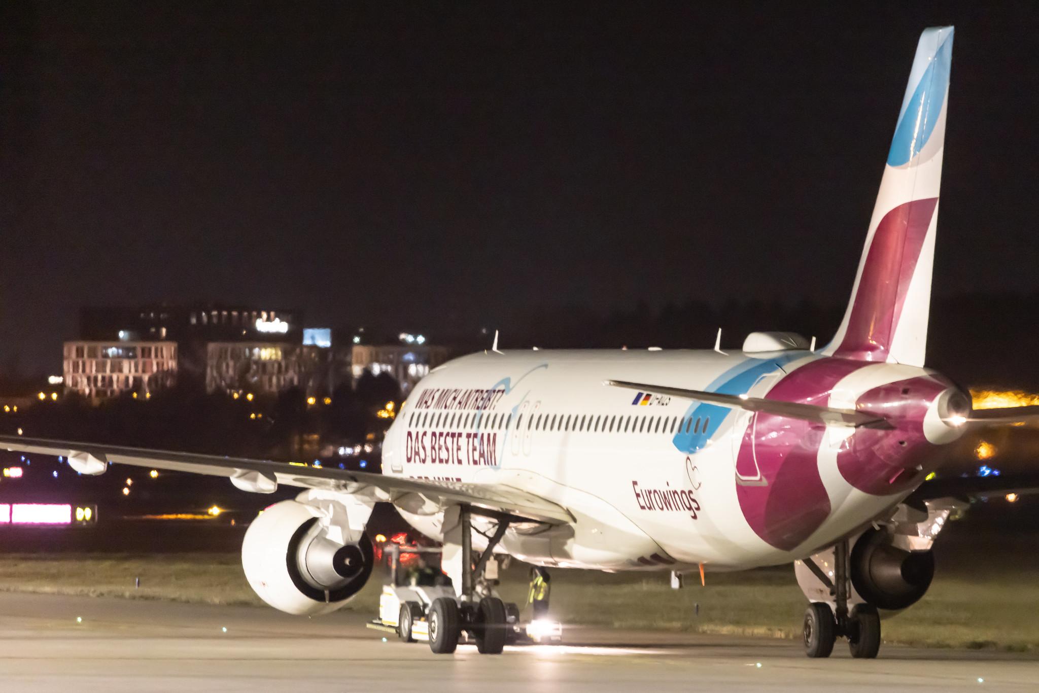 Hamburg Airport: Eurowings (EW / EWG) |  Livery: Das beste Team der Welt Livery |  Airbus A320-214 A320 | D-AIZS | MSN 5557