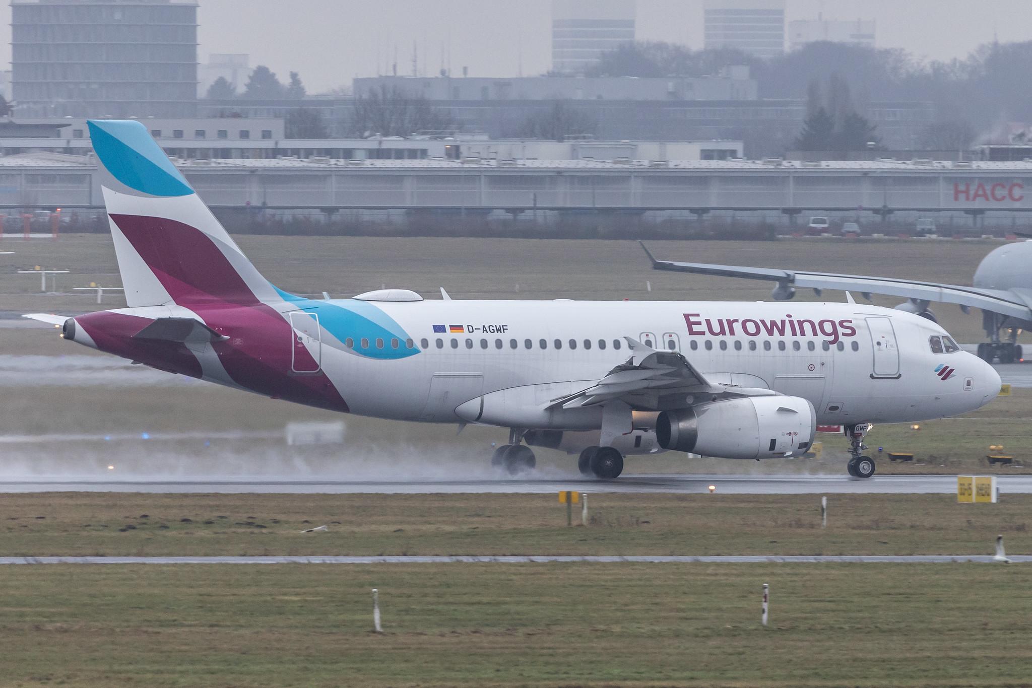 Hamburg Airport: Eurowings (EW / EWG) |  Airbus A319-132 A319 | D-AGWF | MSN 3172