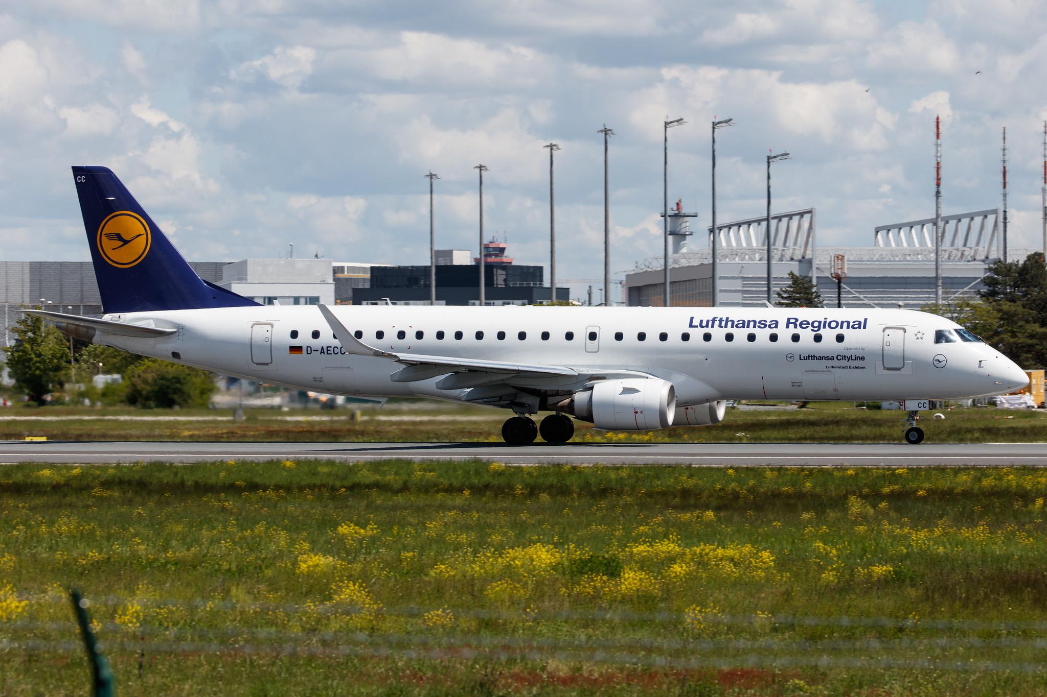 Frankfurt Airport: Lufthansa (LH / DLH) | Operator: Lufthansa CityLine |  Embraer E190LR E190 | D-AECC | MSN 19000333