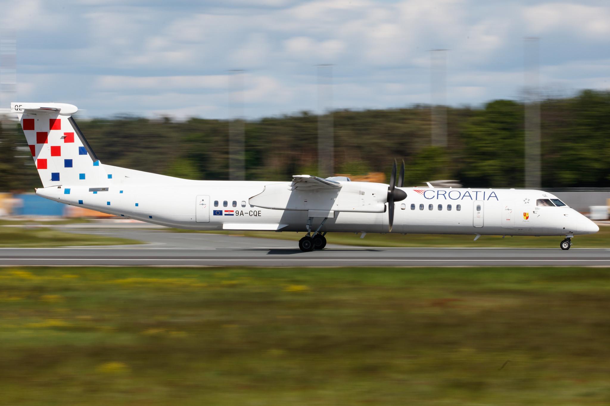 Frankfurt Airport: Croatia Airlines (OU / CTN) |  De Havilland Canada Dash 8-400 DH8D | 9A-CQE | MSN 4300