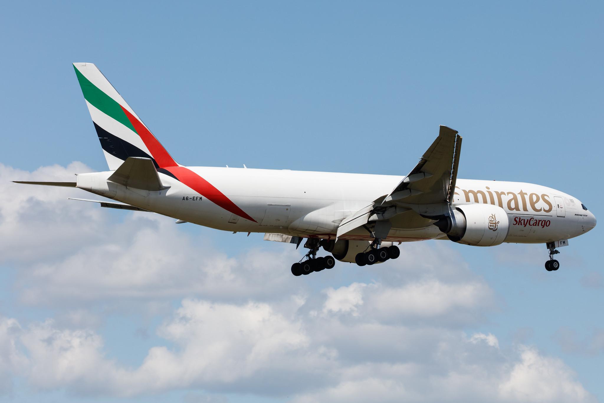 Frankfurt Airport: Emirates SkyCargo (EK / UAE) | Operator: Emirates |  Boeing 777-F1H B77L | A6-EFM | MSN 42231