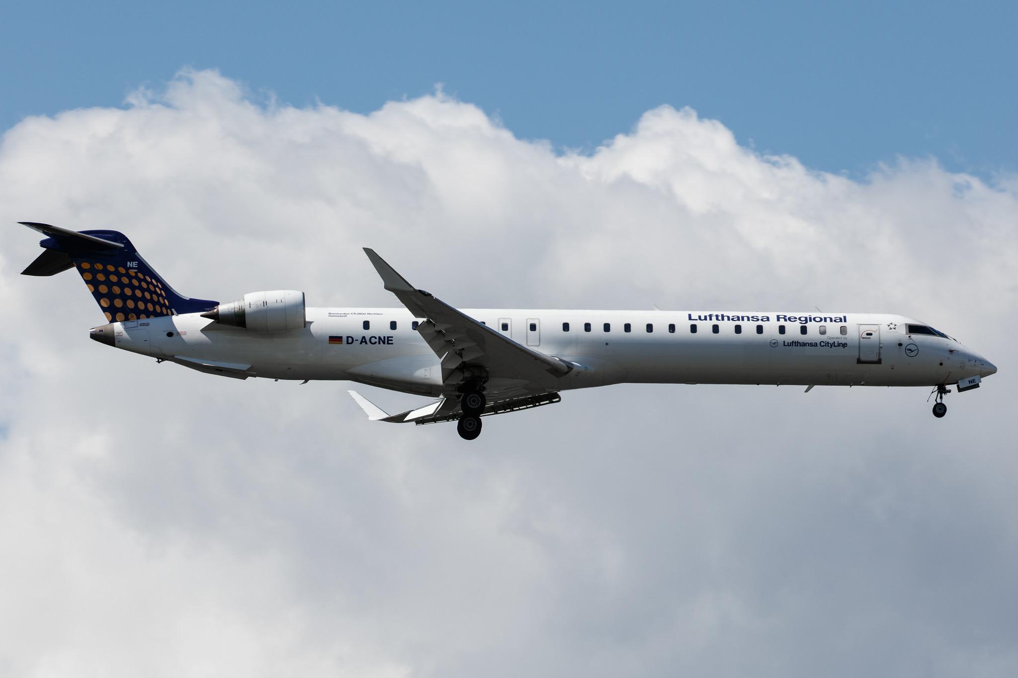 Frankfurt Airport: Lufthansa (LH / DLH) | Operator: Lufthansa CityLine |  Mitsubishi CRJ-900LR CRJ9 | D-ACNE | MSN 15241
