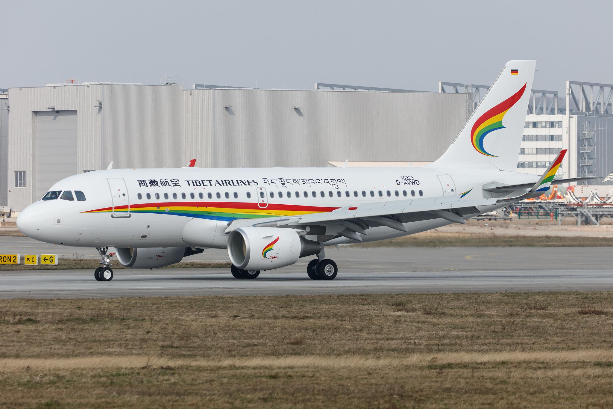 Hamburg Finkenwerder: Tibet Airlines (TV / TBA) |  Airbus A319-115 A319 | D-AVWD (B-322D) | MSN 10223