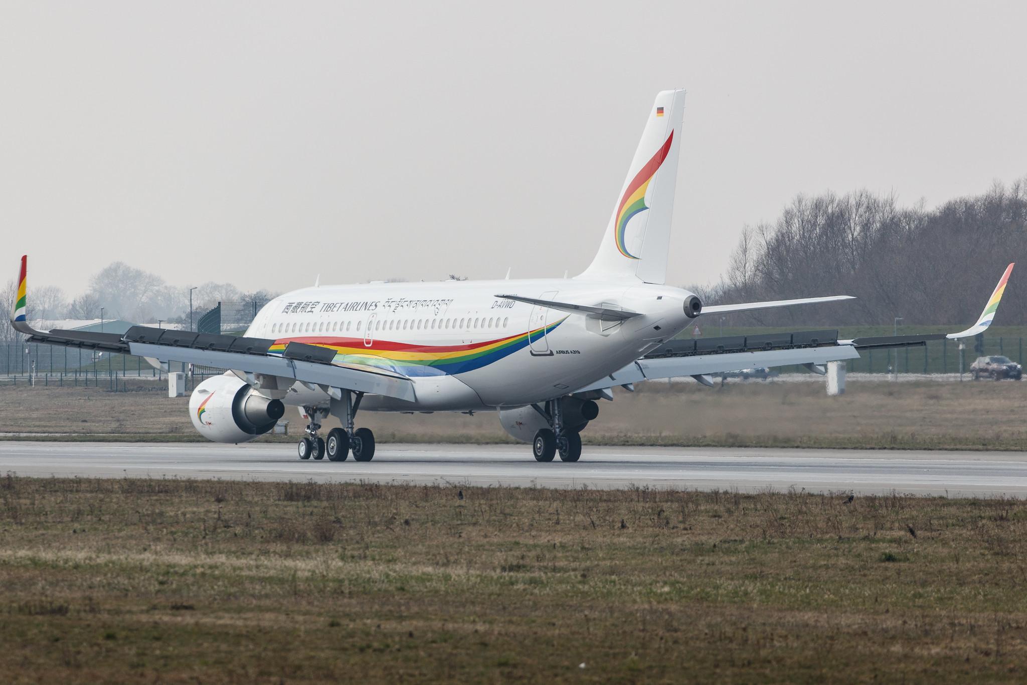 Hamburg Finkenwerder: Tibet Airlines (TV / TBA) |  Airbus A319-115 A319 | D-AVWD (B-322D) | MSN 10223